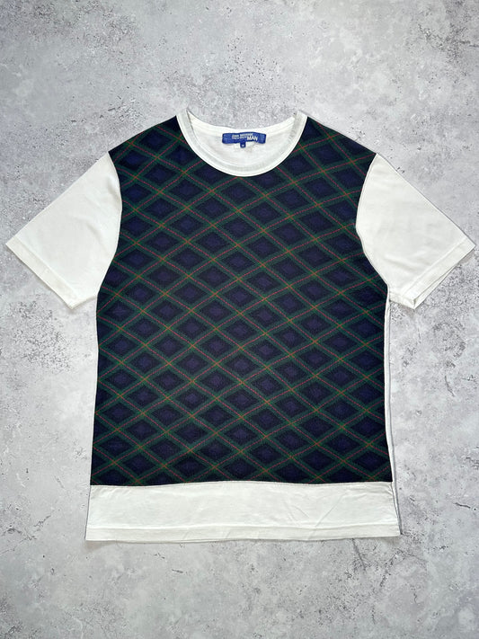 Junya Watanabe MAN Comme des Garçons AD2014 Plaid Panel Check Tshirt (M)