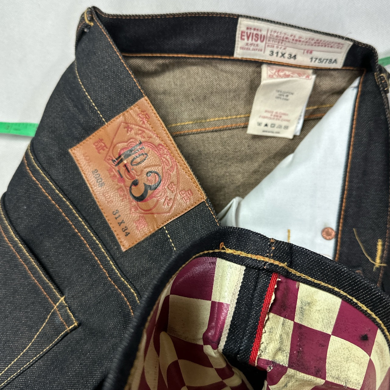 Evisu Checkered Daicock Selvedge Jeans