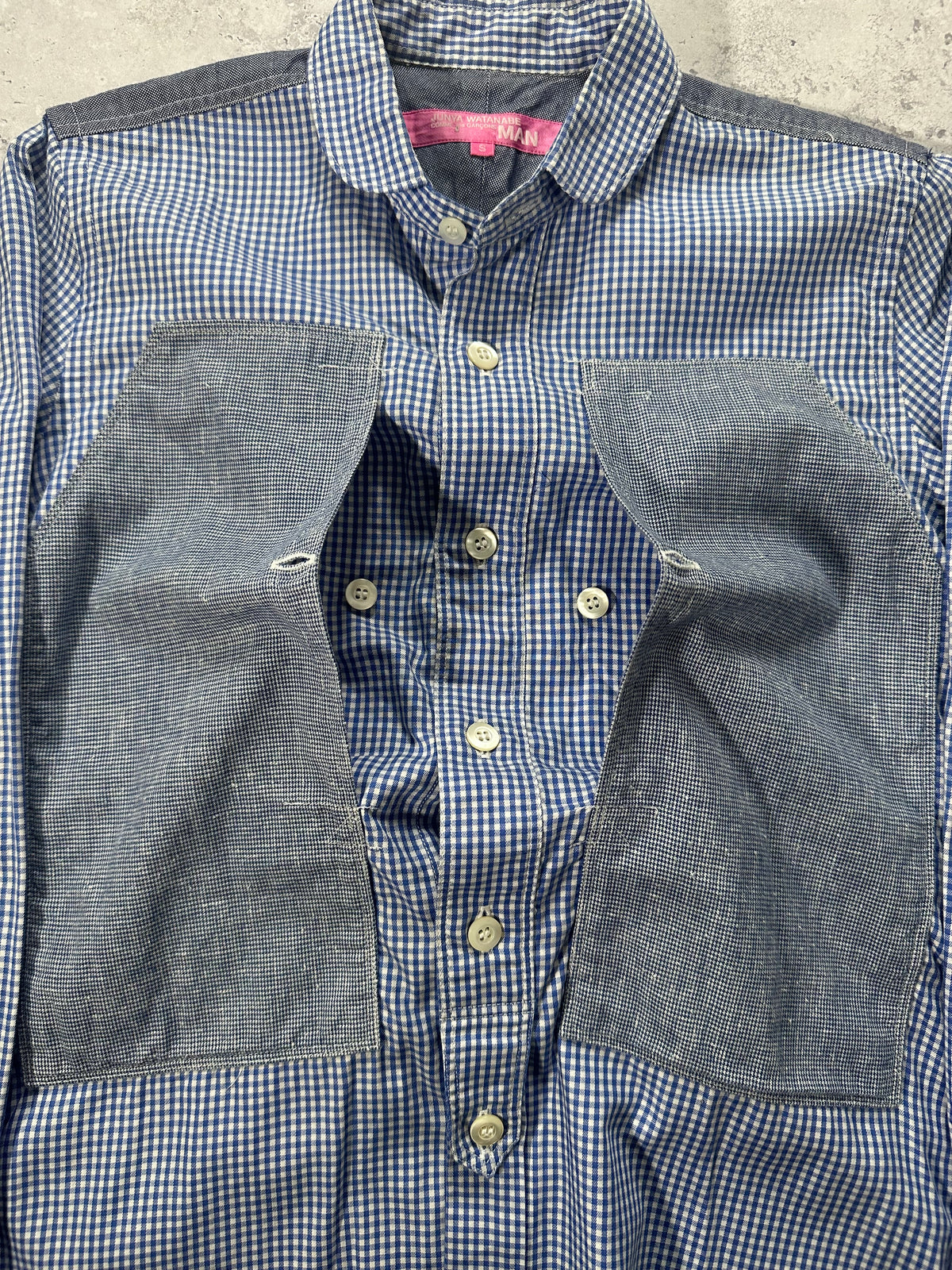 Junya Watanabe MAN Comme des Garçons AD2011 Contrast Pocket Gingham Shirt (S)