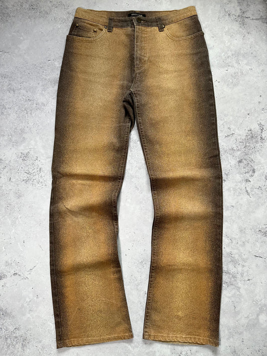 Roberto Cavalli 2002 Gradient Foil Straight Leg Jeans (W30 L31)