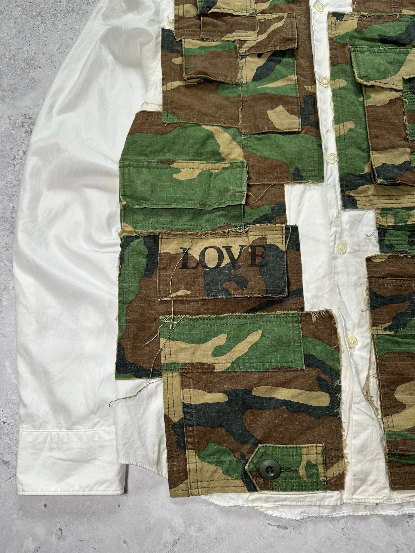 Junya Watanabe MAN Comme des Garçons AD2006 Heavy Camo Patchwork Longsleeve Shirt (S-M)