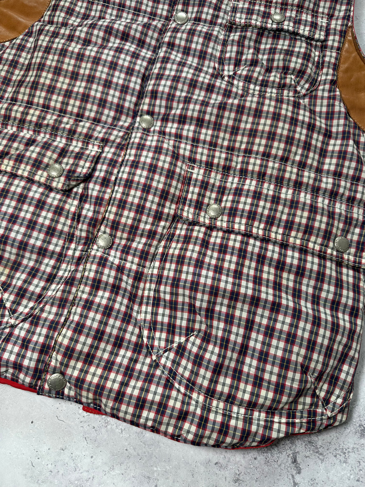 Junya Watanabe MAN Comme des Garçons 2009 Plaid Reversible Hooded Vest (XS-S)