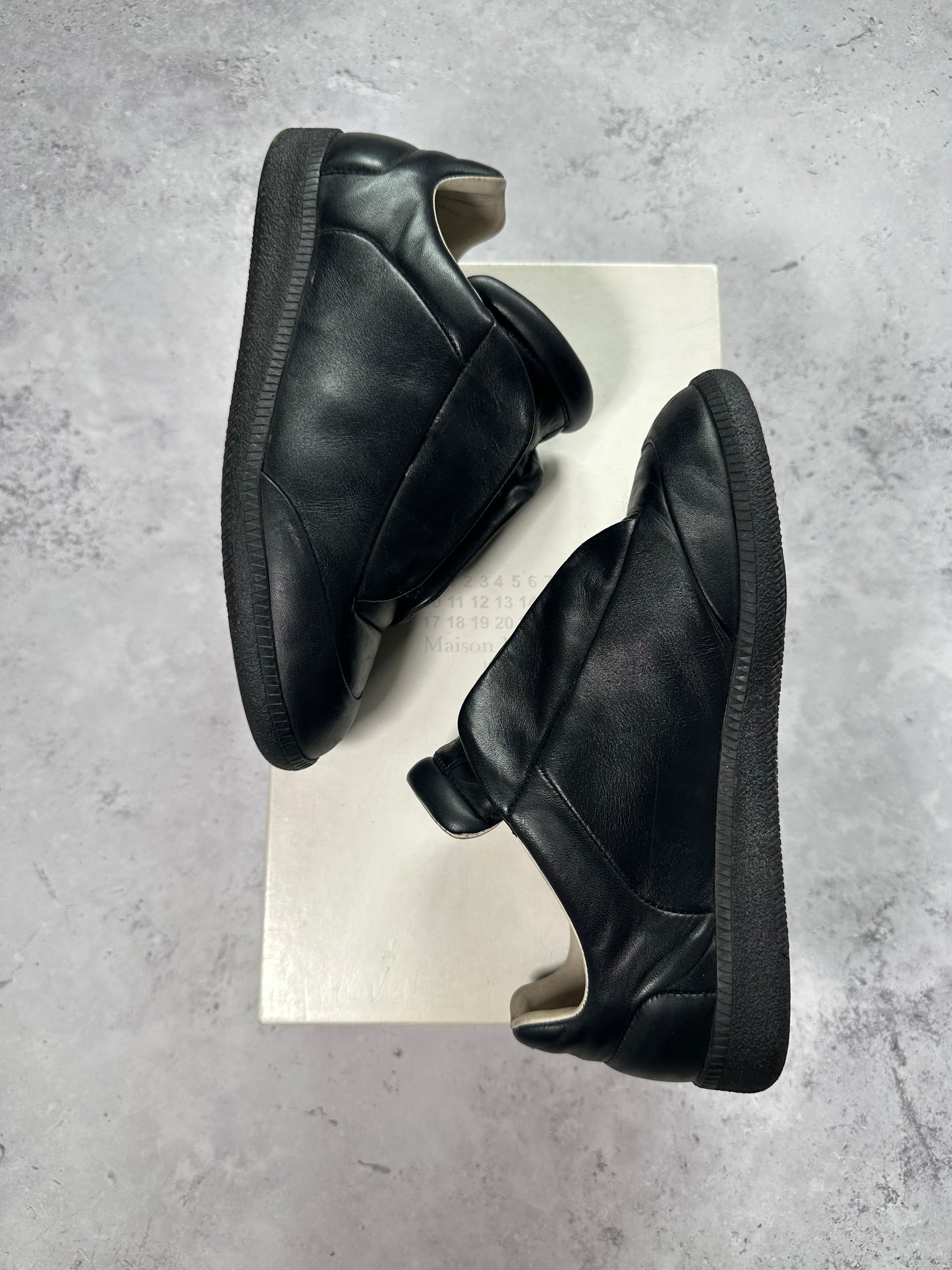 Maison Margiela 2015 Future Low Black Leather Sneakers (EU 39 / UK 6 / US 7)