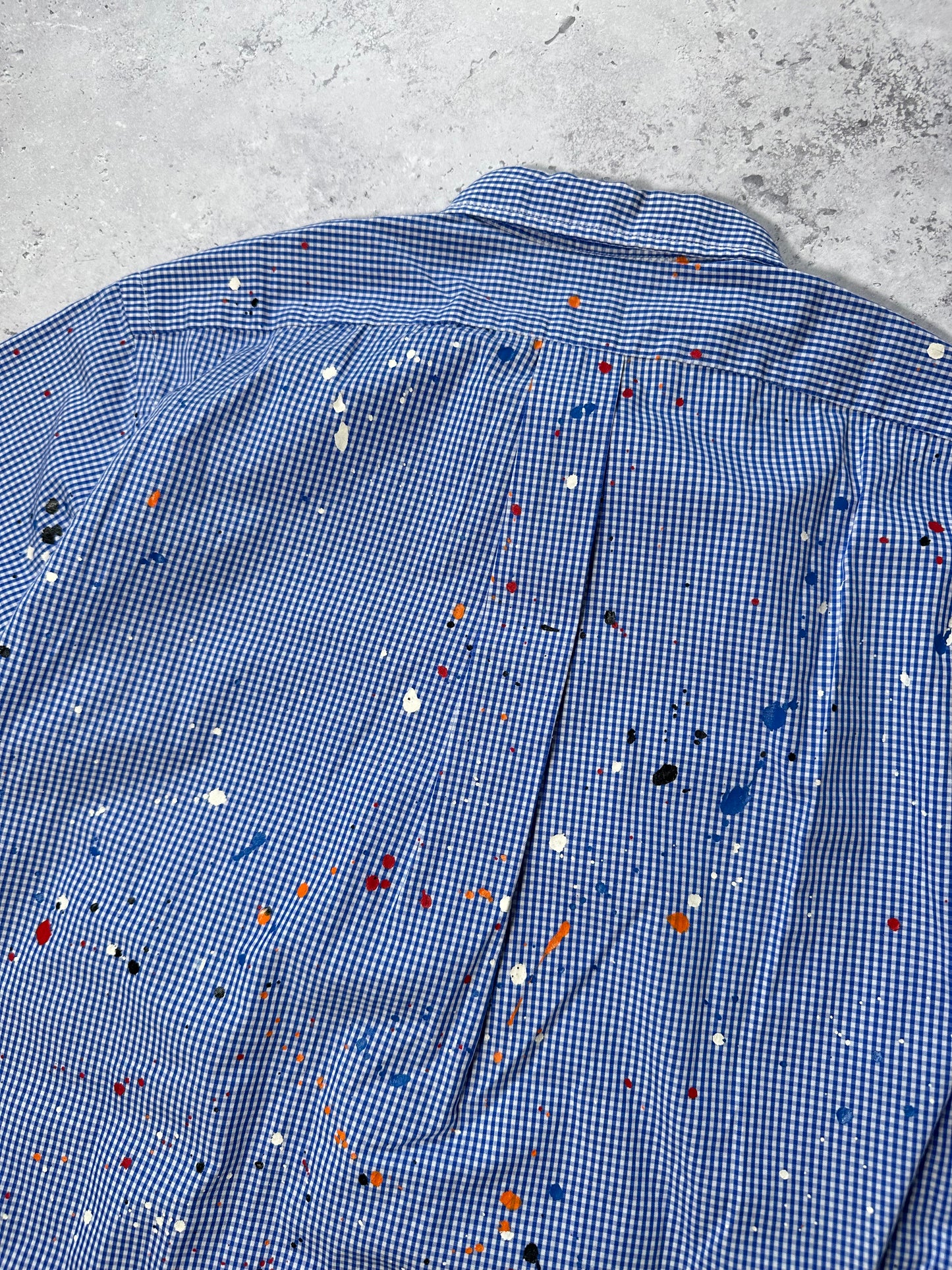 Comme des Garçons Homme x Individualized Shirts AD2014 Paint Splatter Gingham Shirt (S/M)