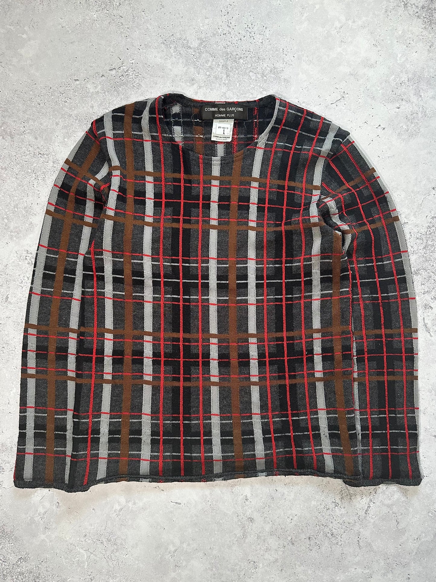 Comme Des Garçons Homme Plus 1999 SAMPLE Plaid Sweatshirt