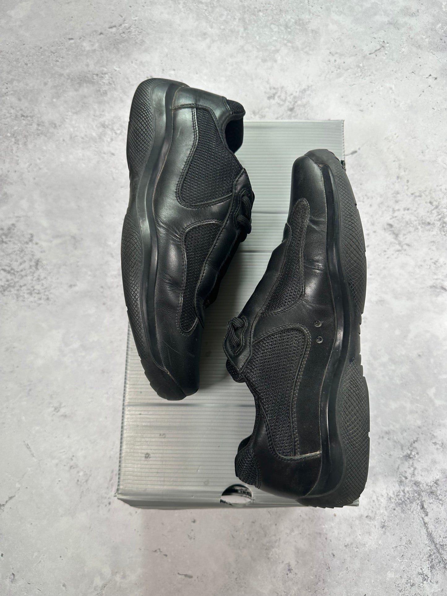 Prada America’s Cup Sneakers in Black (UK8, can fit 9.)