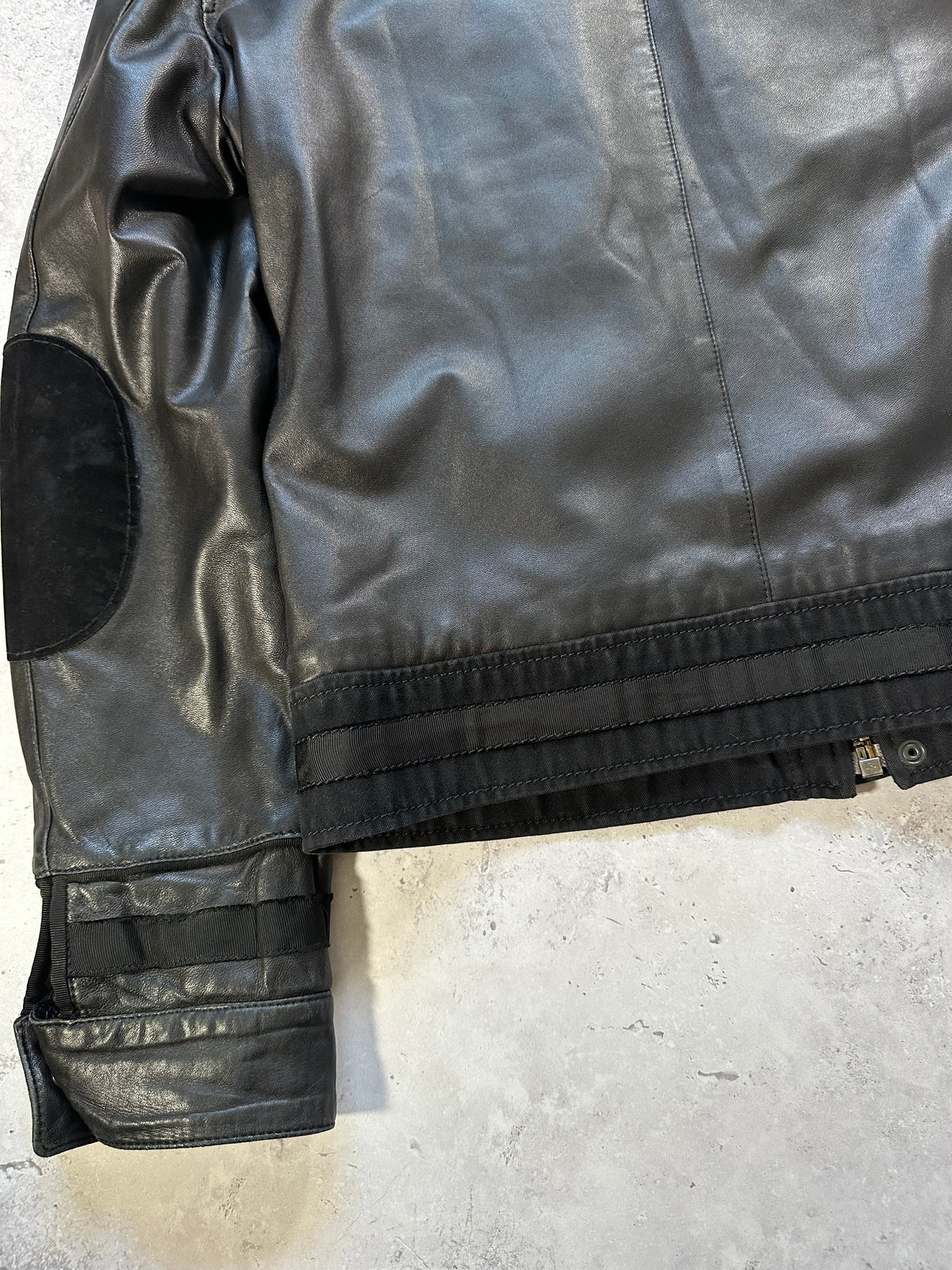 Roberto Cavalli 2000s Leather Utility Jacket (IT52, fits men’s Medium to Small)