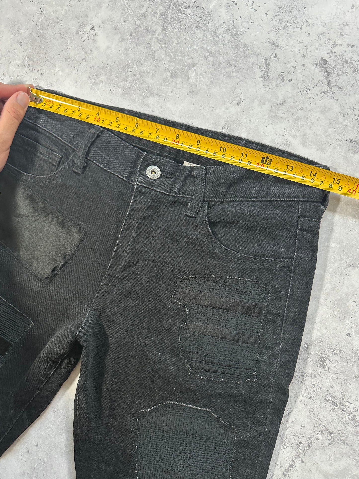 Junya Watanabe Comme des Garçons AD2017 Patchwork Cropped Jeans Trousers (XS / 29”)