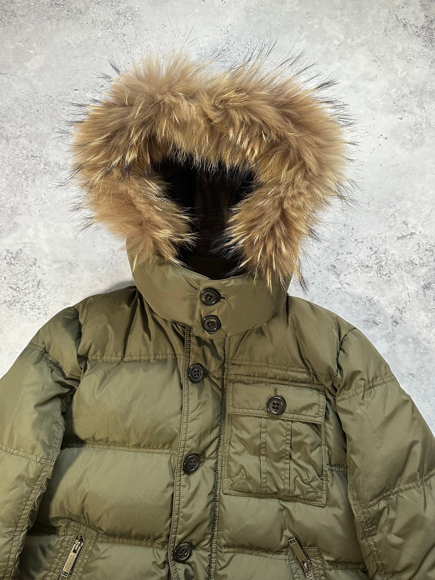 Burberry Blue Label Fur Trim Down Puffer Jacket (M)