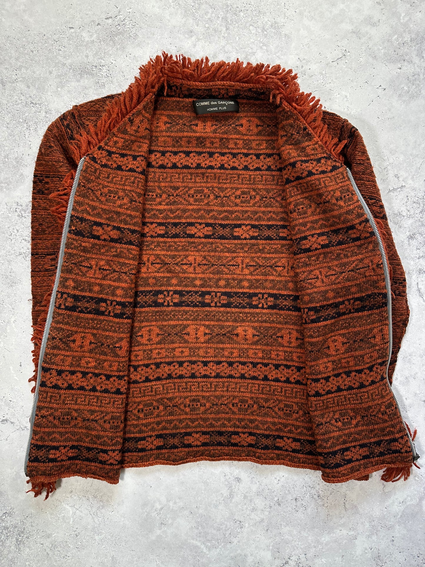 Comme Des Garçons Homme Plus 1999 Fringe Wool Knit Zip Jumper (M/L)