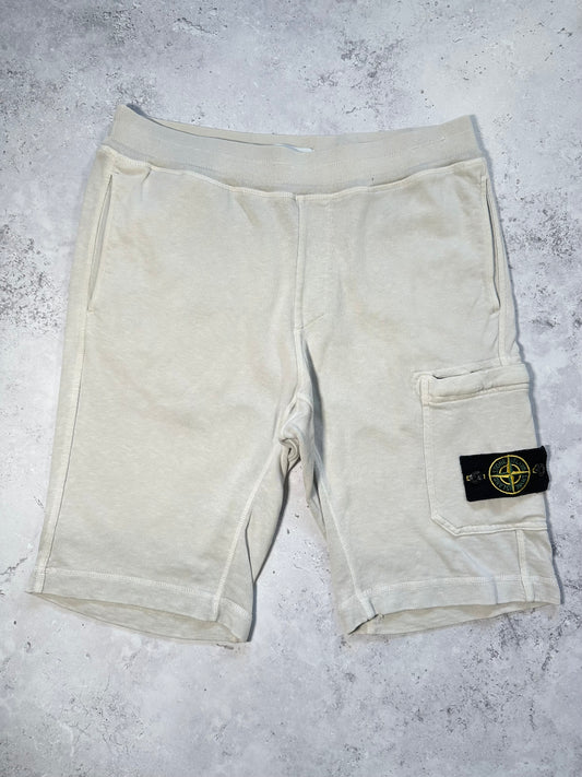 Stone Island Cotton Pocket Shorts in Cream (W30)