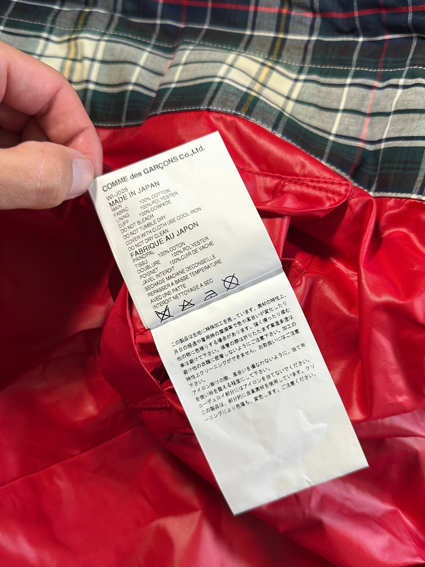 Junya Watanabe MAN Comme des Garçons AD2011 Plaid Tartan Hunting Jacket (S-M)