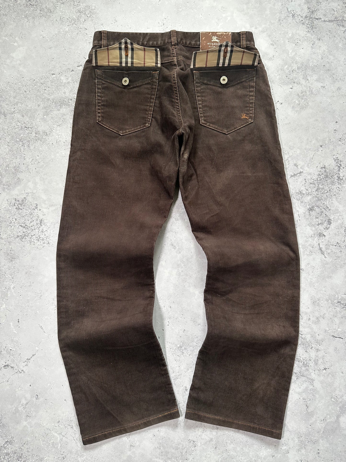 Burberry Black Label 2007 Pocket Check Corduroy Jeans