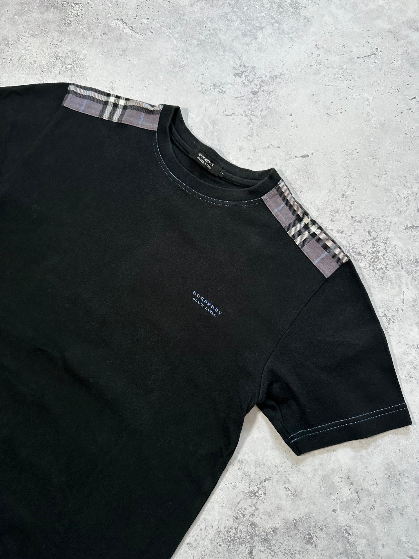 Burberry Black Label 2008 Spellout Shoulder Check Tshirt (S)
