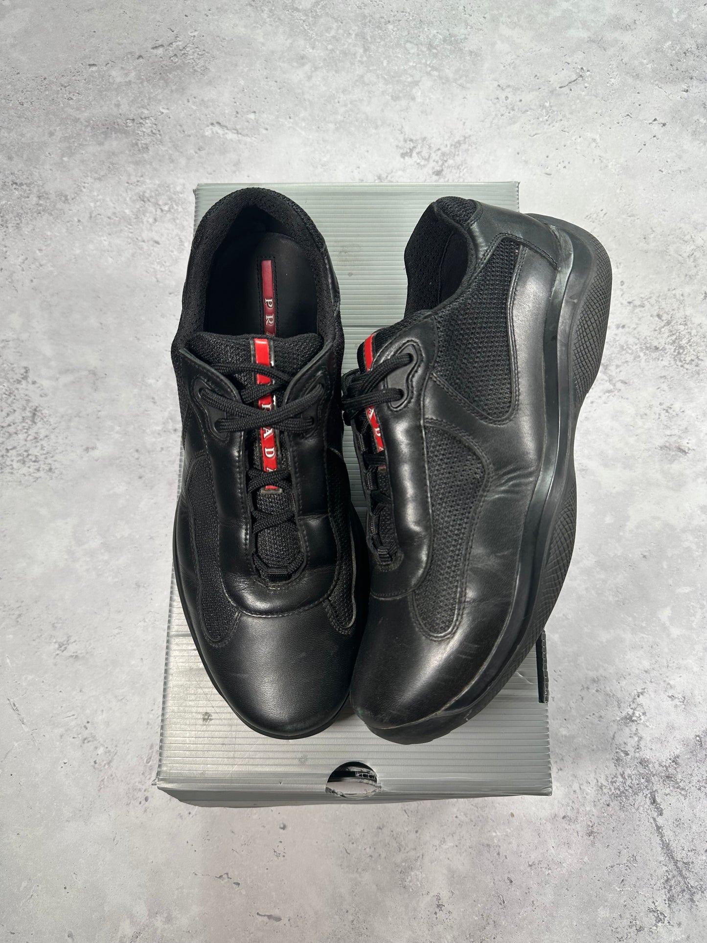 Prada America’s Cup Sneakers in Black (UK8, can fit 9.)