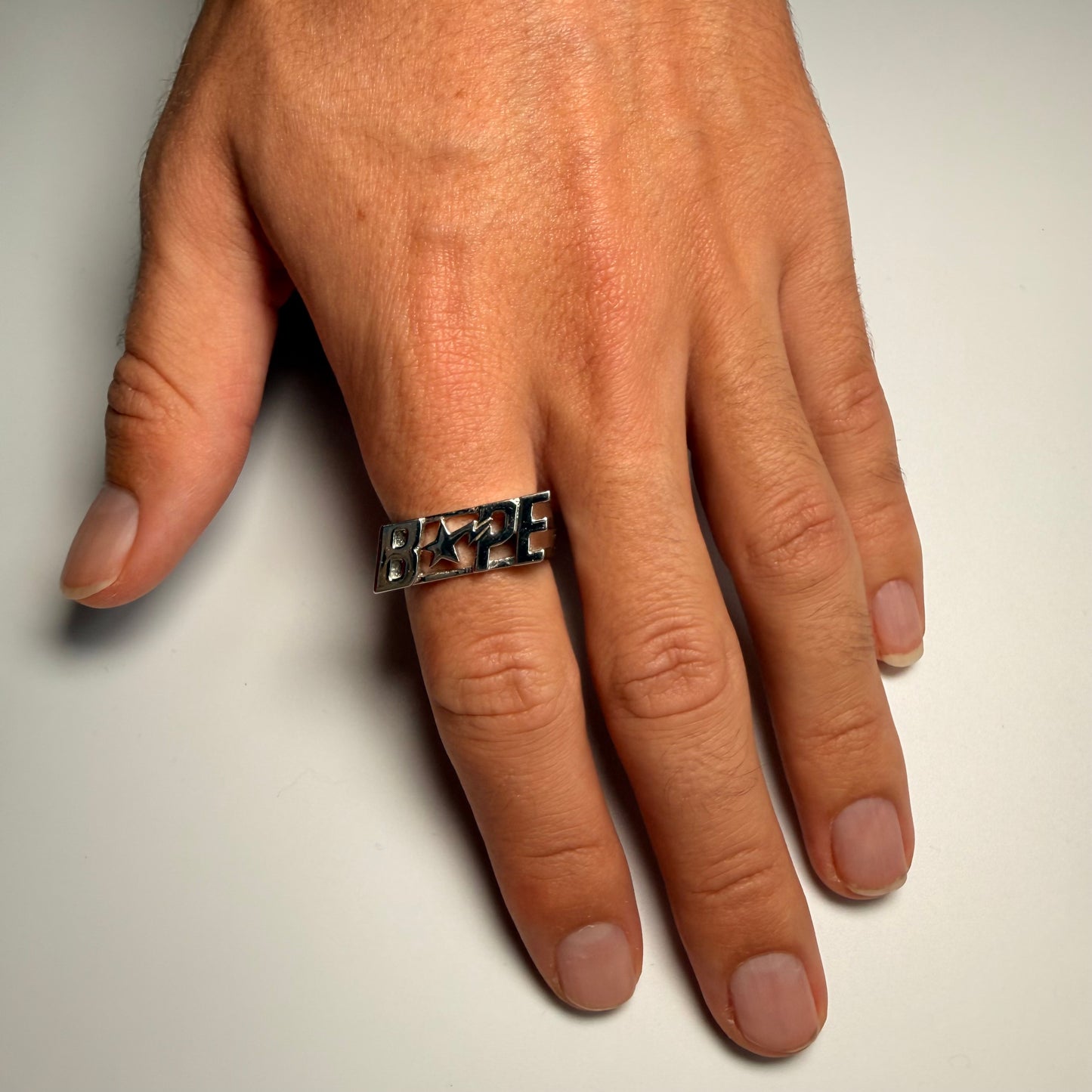 Bape Bapesta Silver Ring