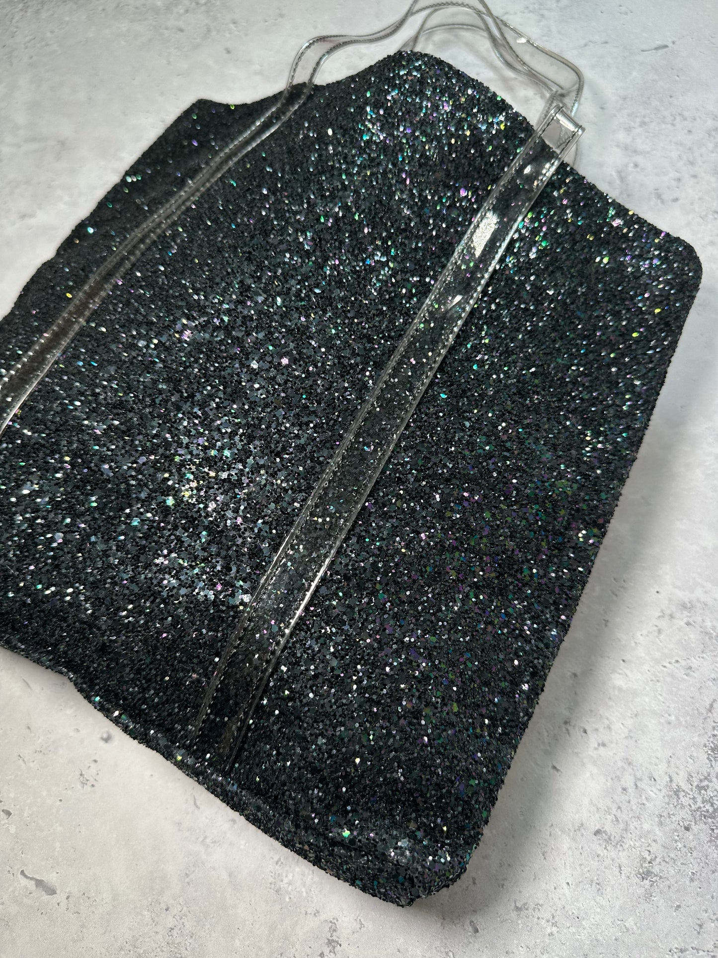 Comme Des Garçons Tricot 2010s Glitter PVC Strap Tote Bag