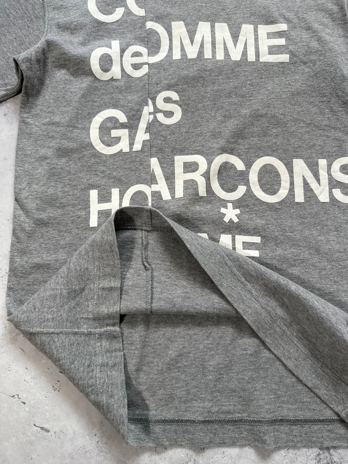 Comme des Garçons Homme AD2011 Big Spellout Reconstructed Tshirt (XS)