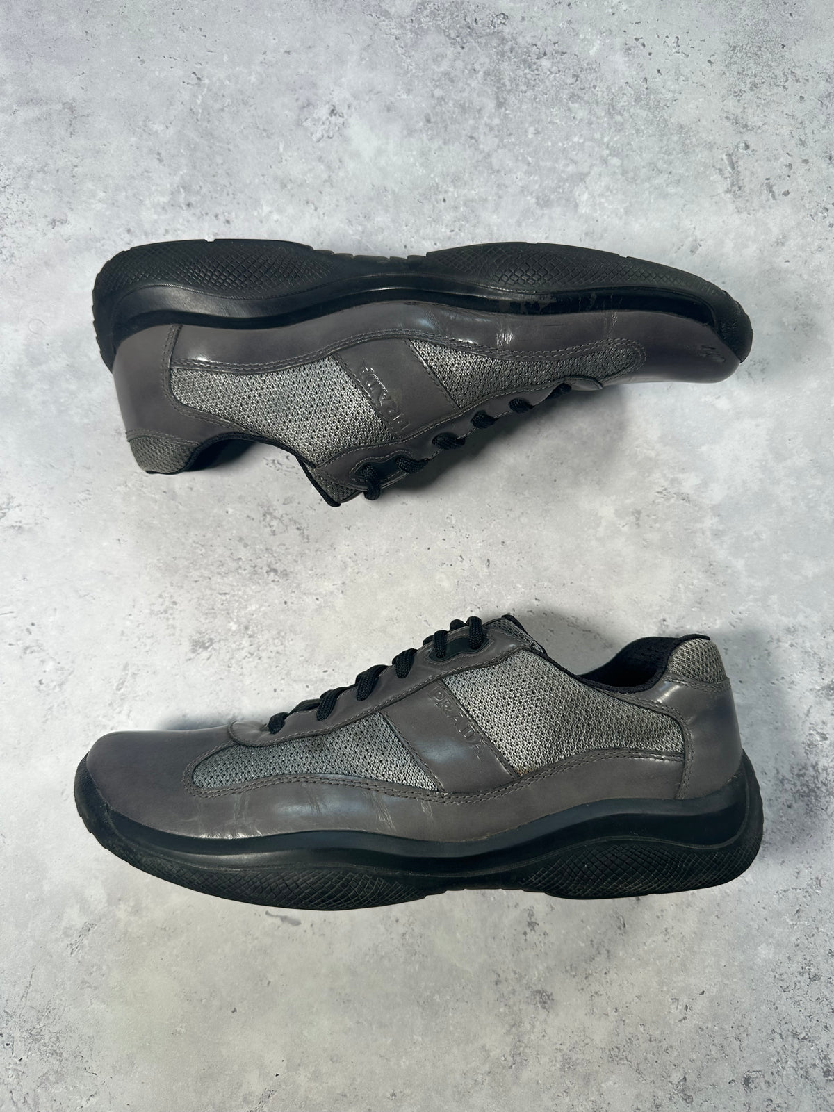Prada Linea Rossa America’s Cup Sneakers in Patent Grey (fits UK9-9.5/EU43-44/US10-10.5)