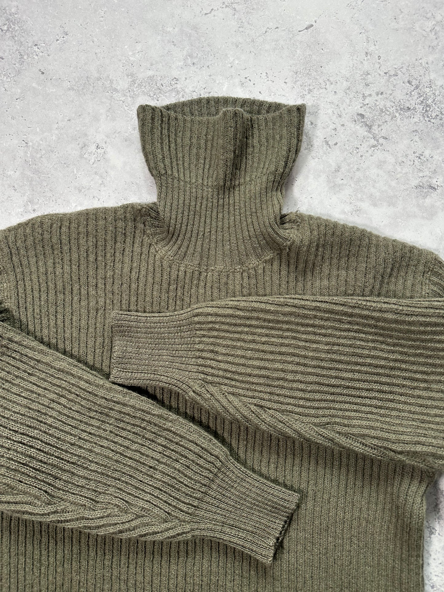 Stone Island 1980s Ribbed Wool Turtleneck Jumper (XS/S)