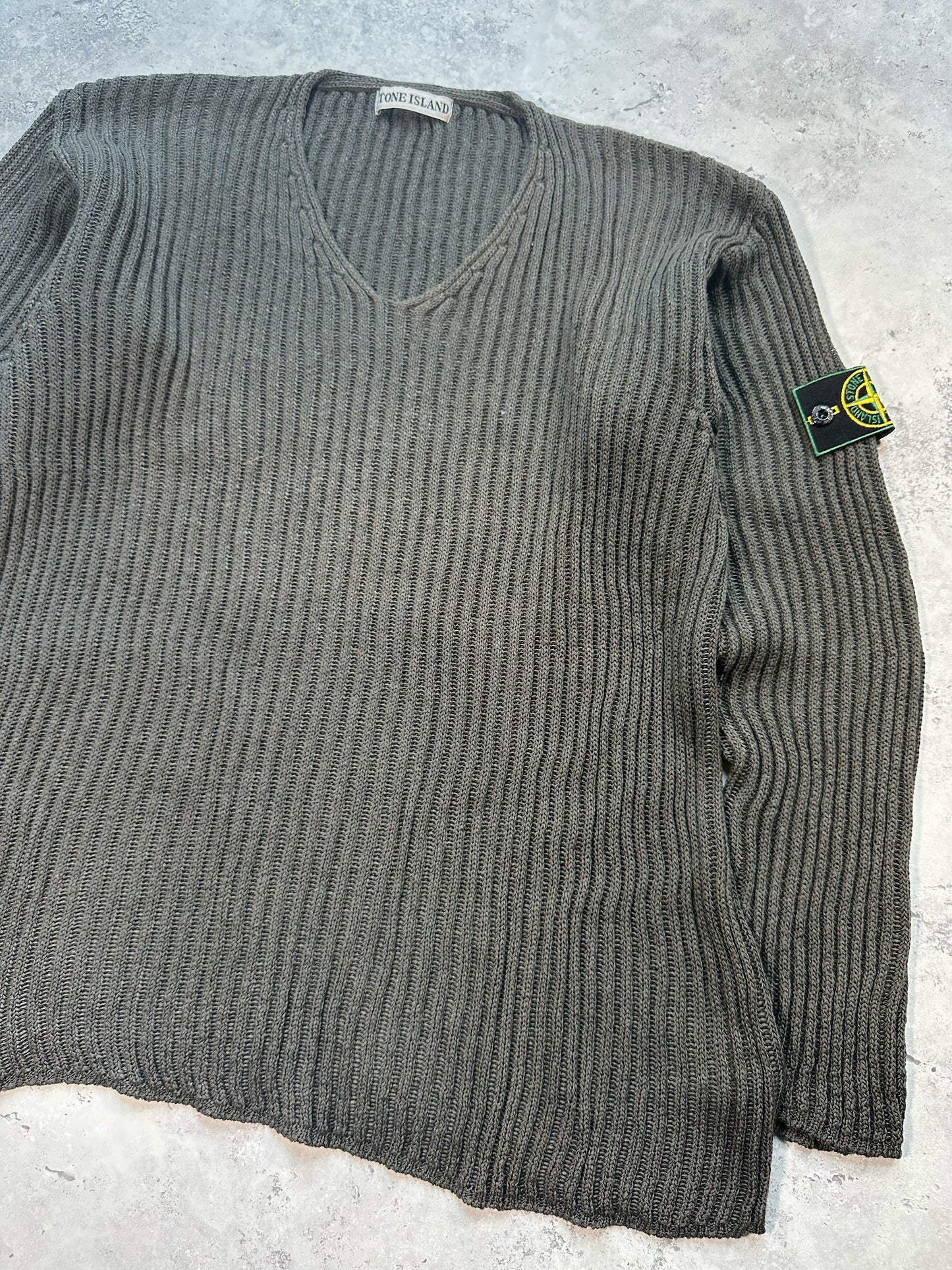 Stone Island SS1999 Ribbed Cotton Jumper / Sweatshirt (L)