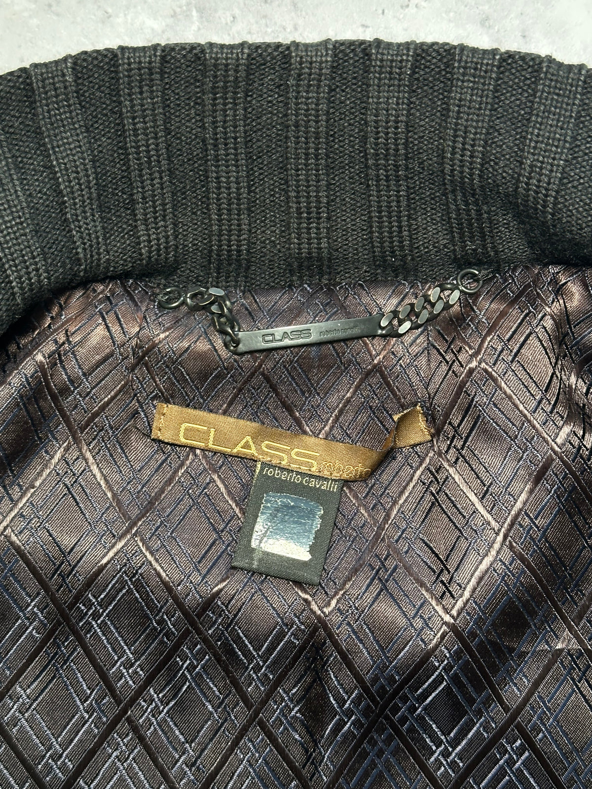 Roberto Cavalli 2000s Leather Utility Jacket (IT52, fits men’s Medium to Small)