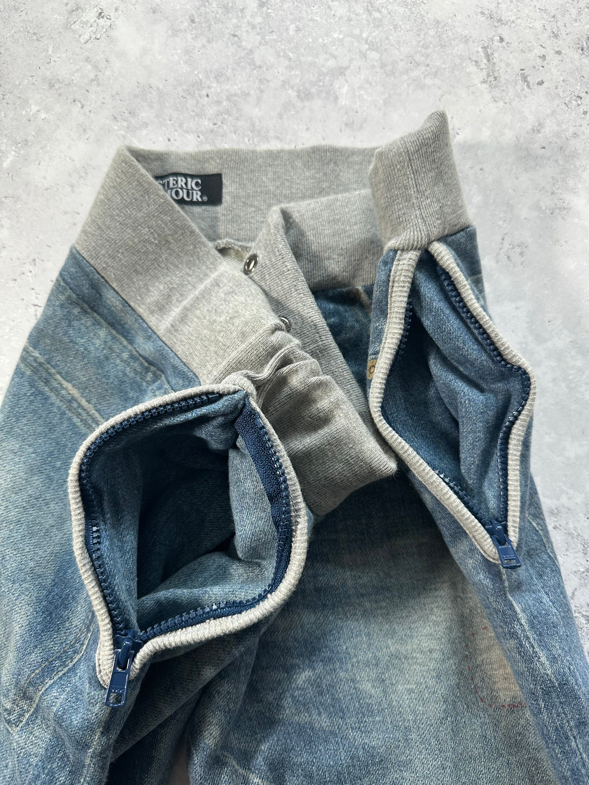 Hysteric Glamour Trompe L’oeil Studded Denim Effect Sweatpants (M)