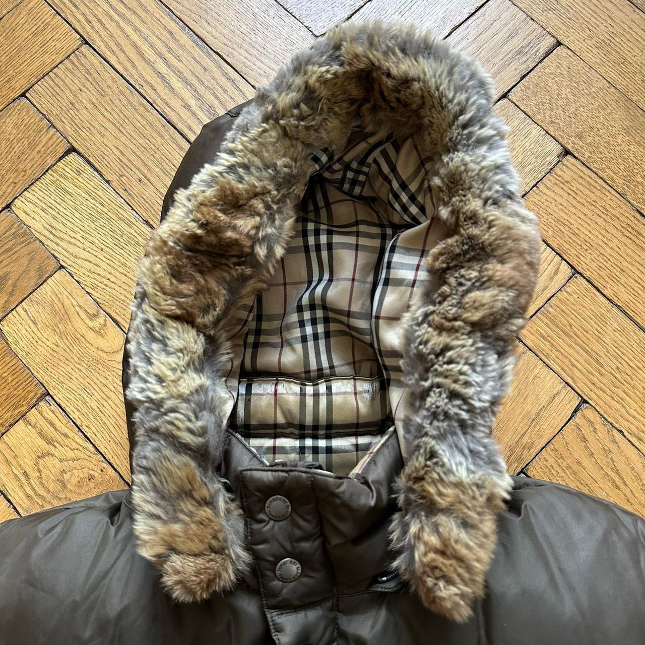 Burberry Black Label Fur Hood Puffer Jacket LL