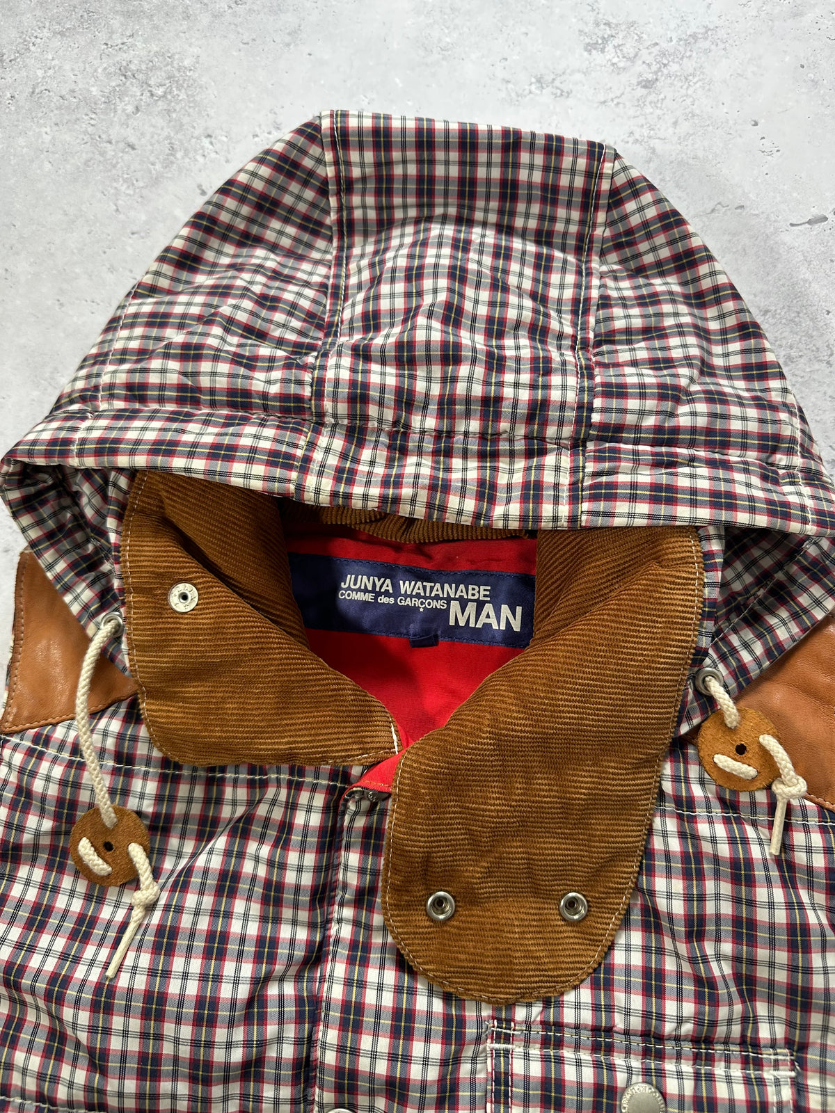 Junya Watanabe MAN Comme des Garçons 2009 Plaid Reversible Hooded Vest (XS-S)