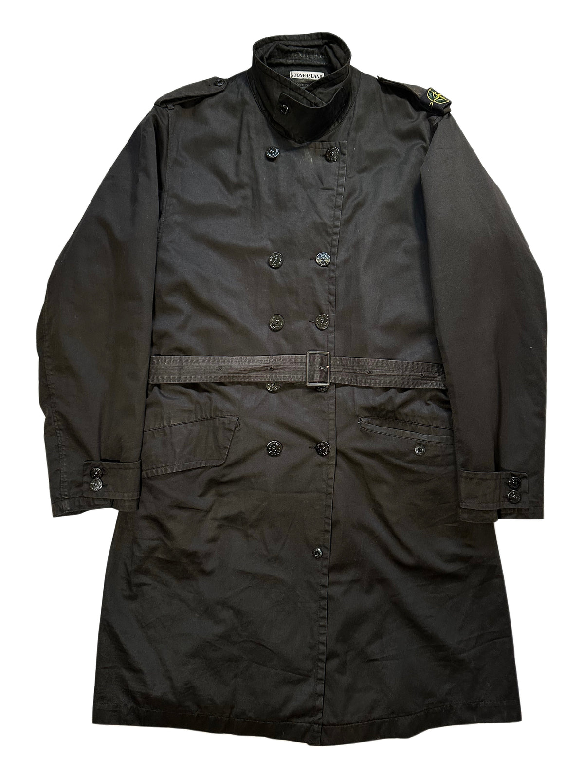 Stone Island AW2006 Raso Gommato Shoulder Badge Trench Jacket by Paul Harvey