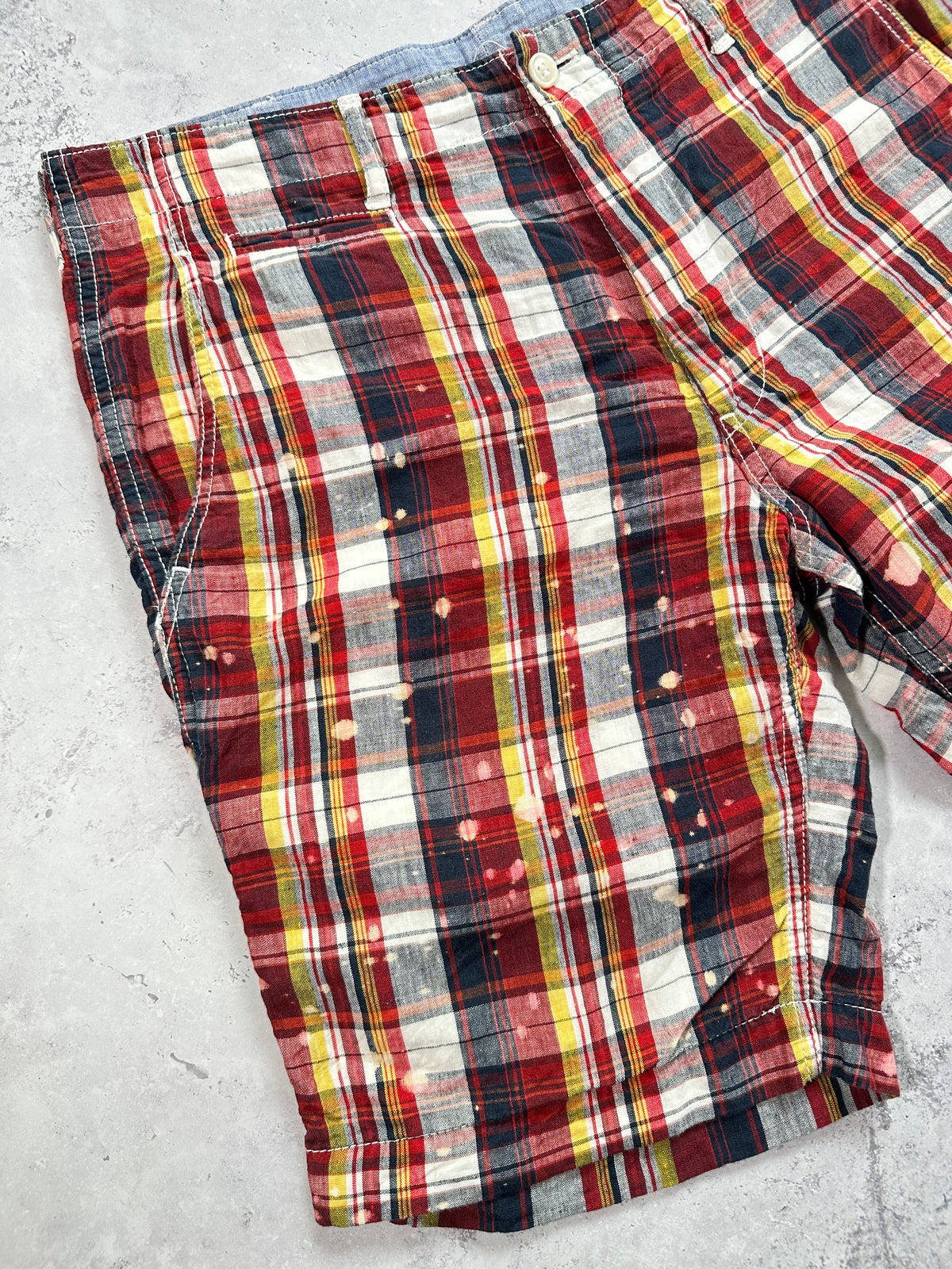 Comme des Garçons Homme AD2012 Plaid Bleached Shorts (Waist 32”)