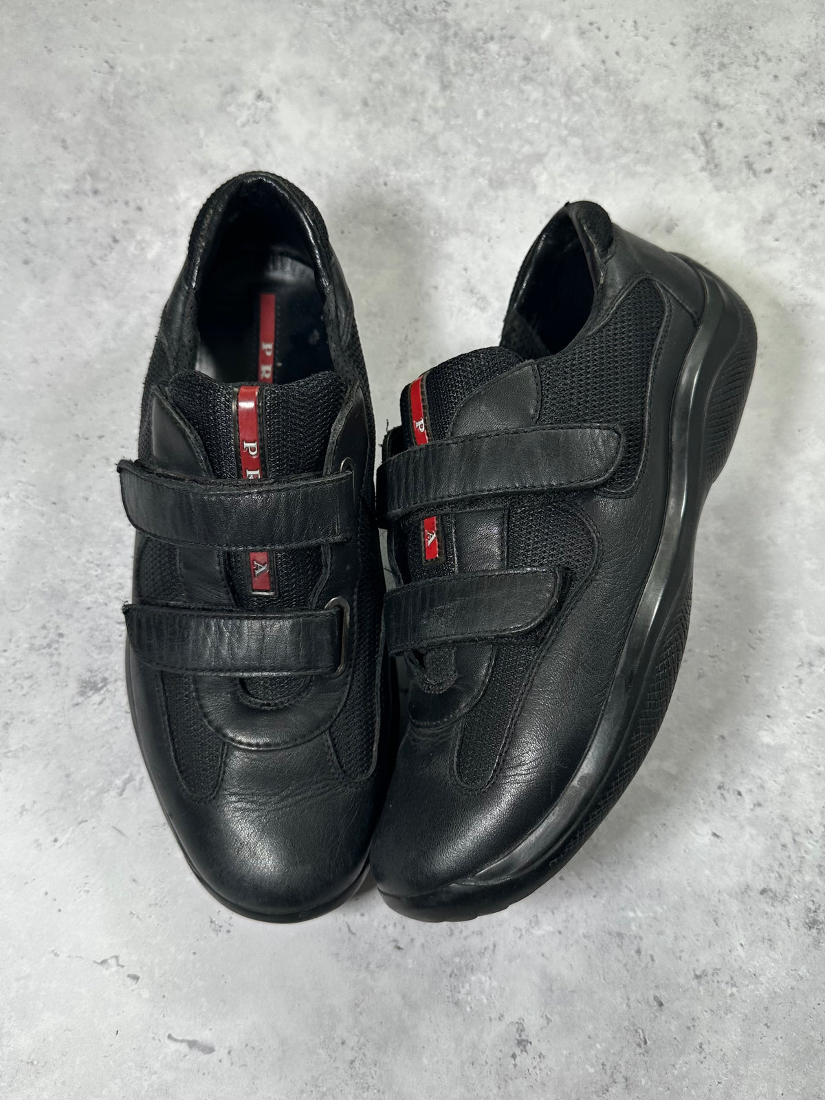 Prada Linea Rossa America’s Cup Double Strap Sneakers in Black  (UK6.5/EU39.5/ US7.5)