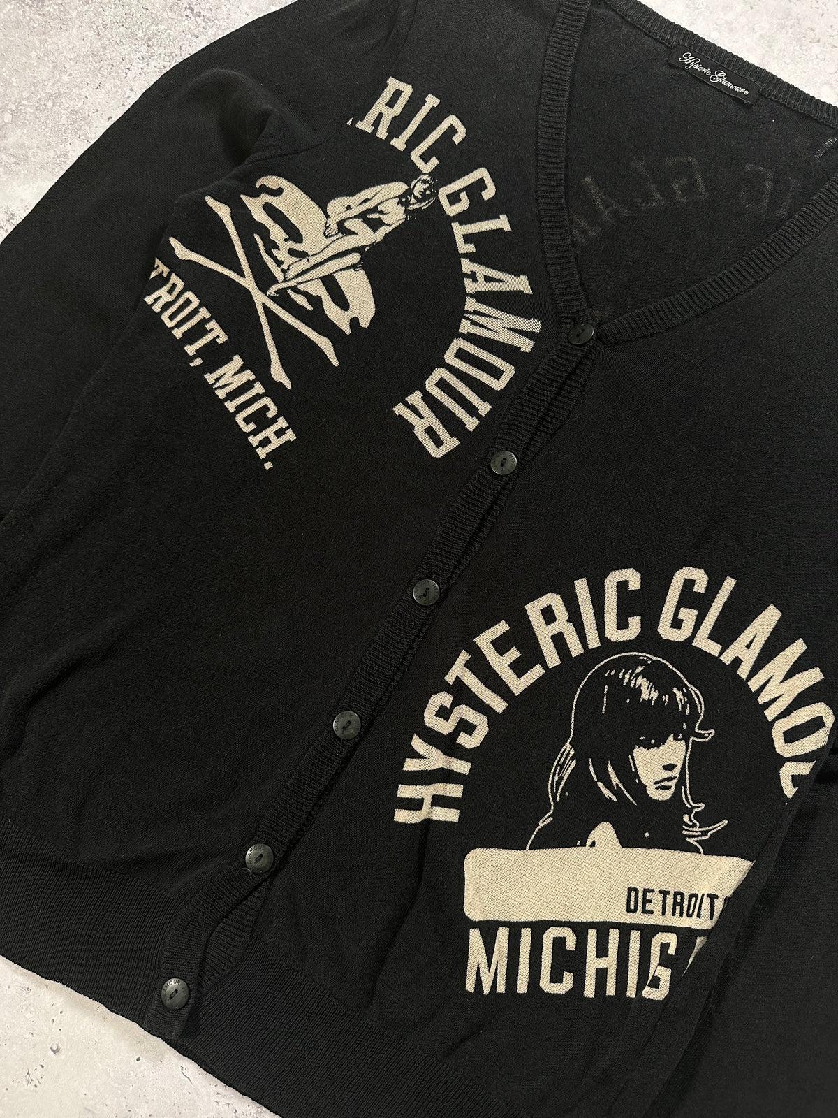 Hysteric Glamour 2005 College Logo ‘Too Drunk To Fuck’ Cardigan (S)