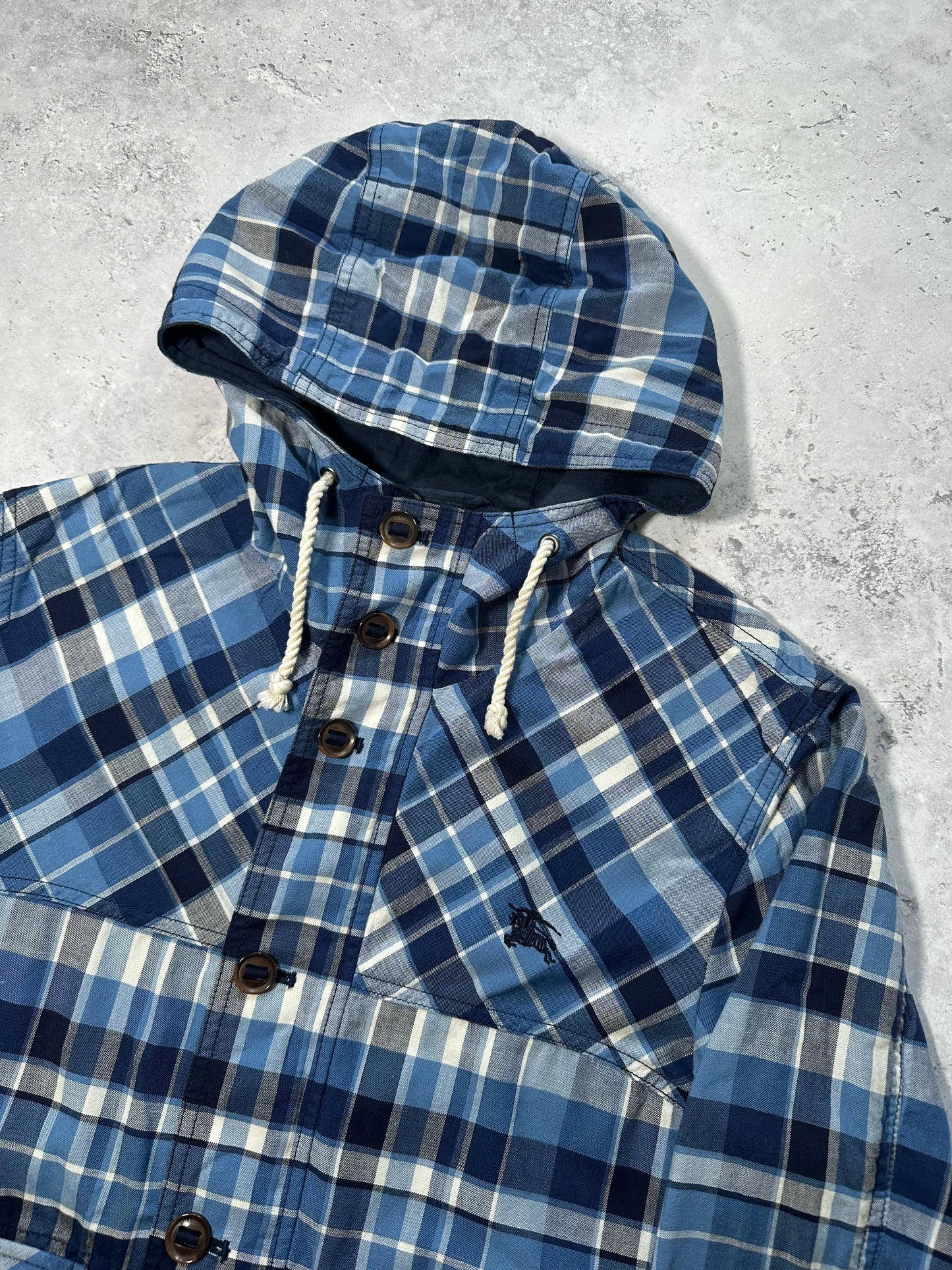 Burberry Black Label 2007 Plaid Hooded Jacket (M)
