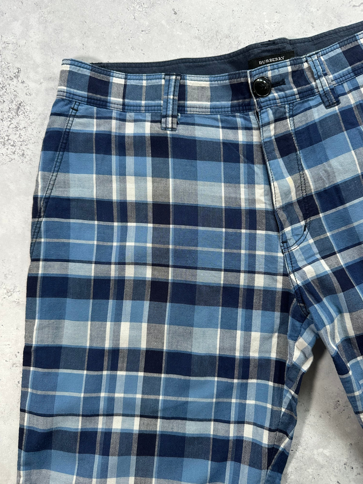 Burberry Black Label 2007 Blue Plaid Shorts (Waist 32” / 79cm)