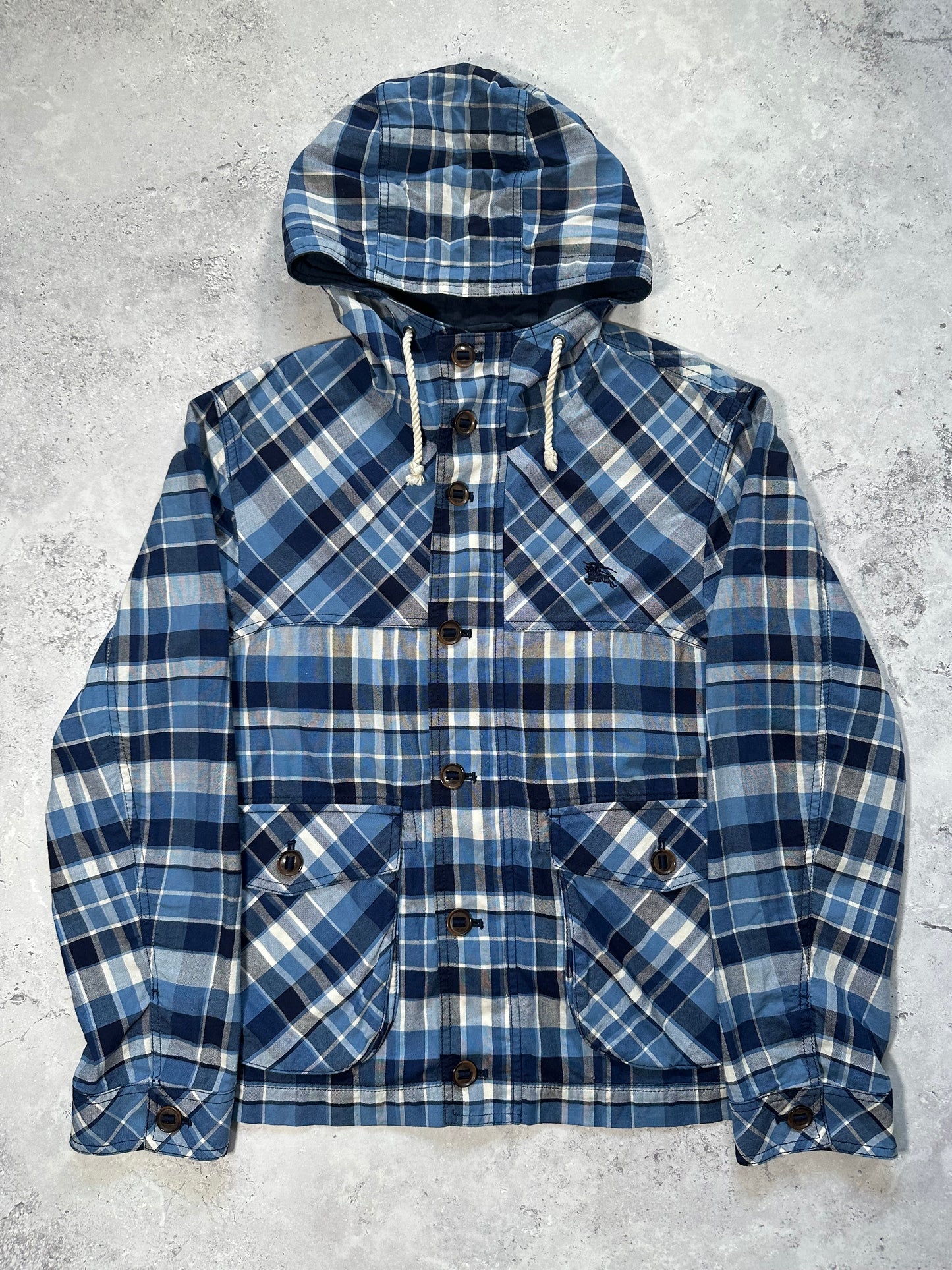 Burberry Black Label 2007 Plaid Hooded Jacket (M)