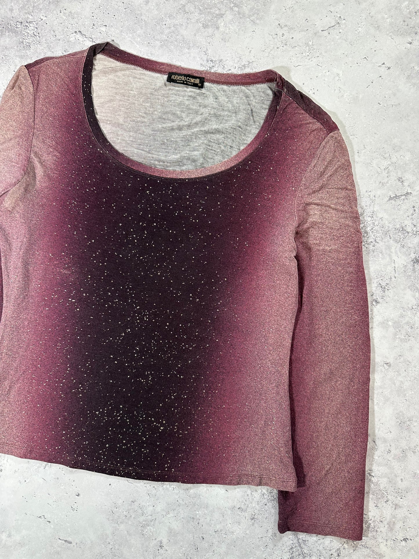 Roberto Cavalli Early 2000s Gradient Longsleeve Tshirt (S)