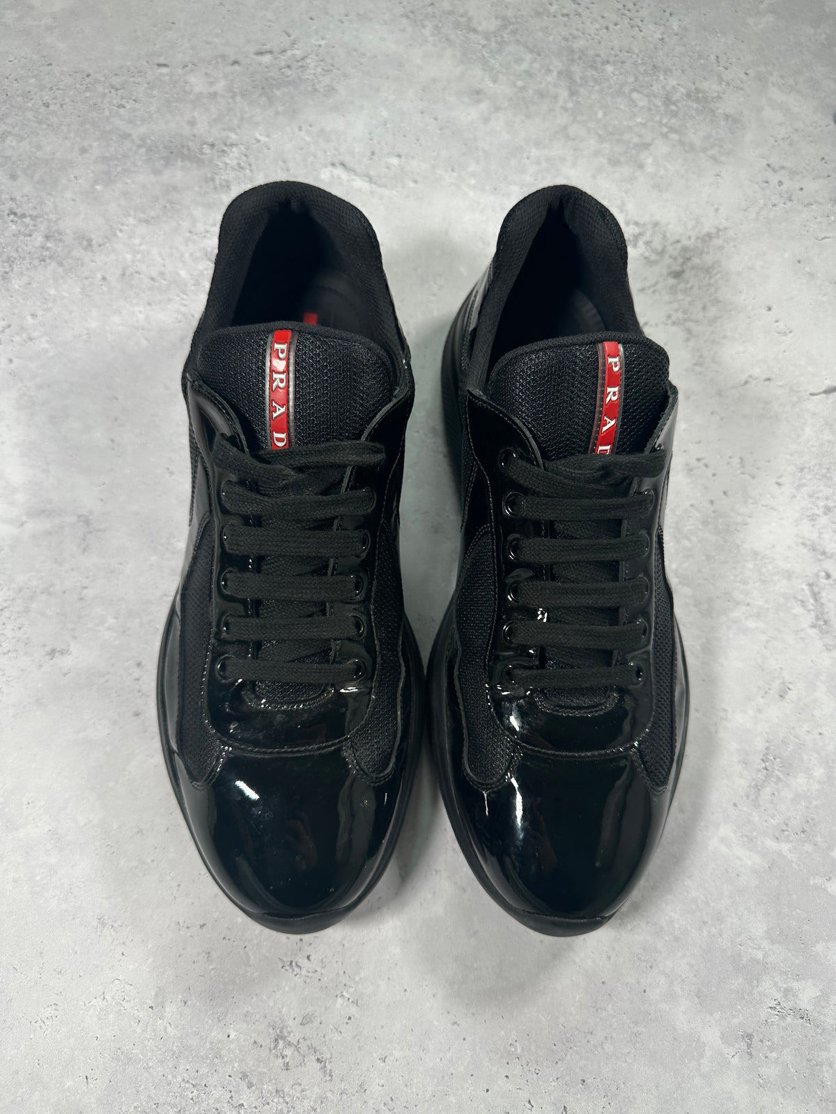 Prada America’s Cup 2022 Patent Leather Sneakers in Black (UK11/US12/EU45)