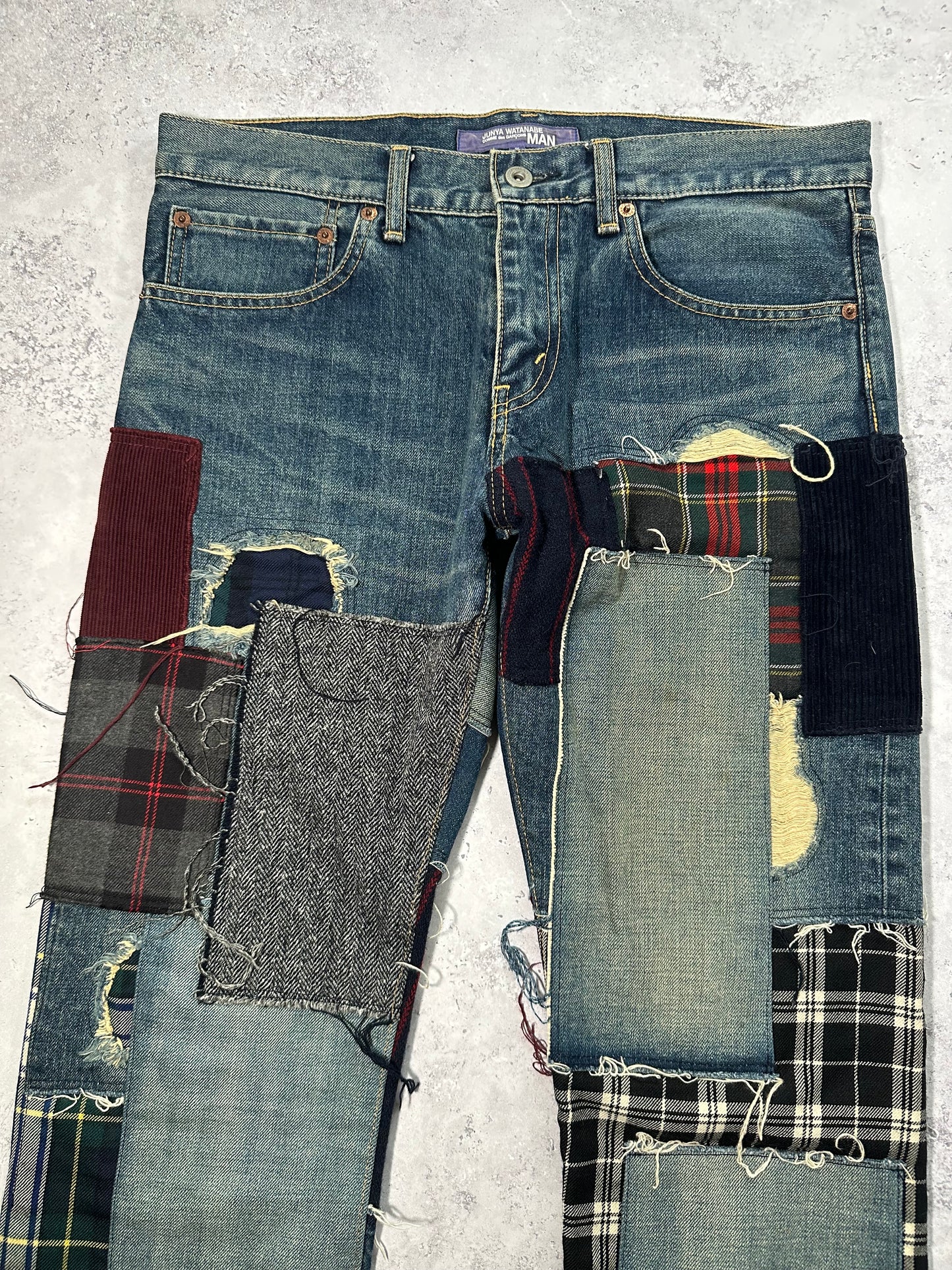 Junya Watanabe MAN Comme des Garçons AD2014 Patchwork Recontructed Denim Jeans (W32)