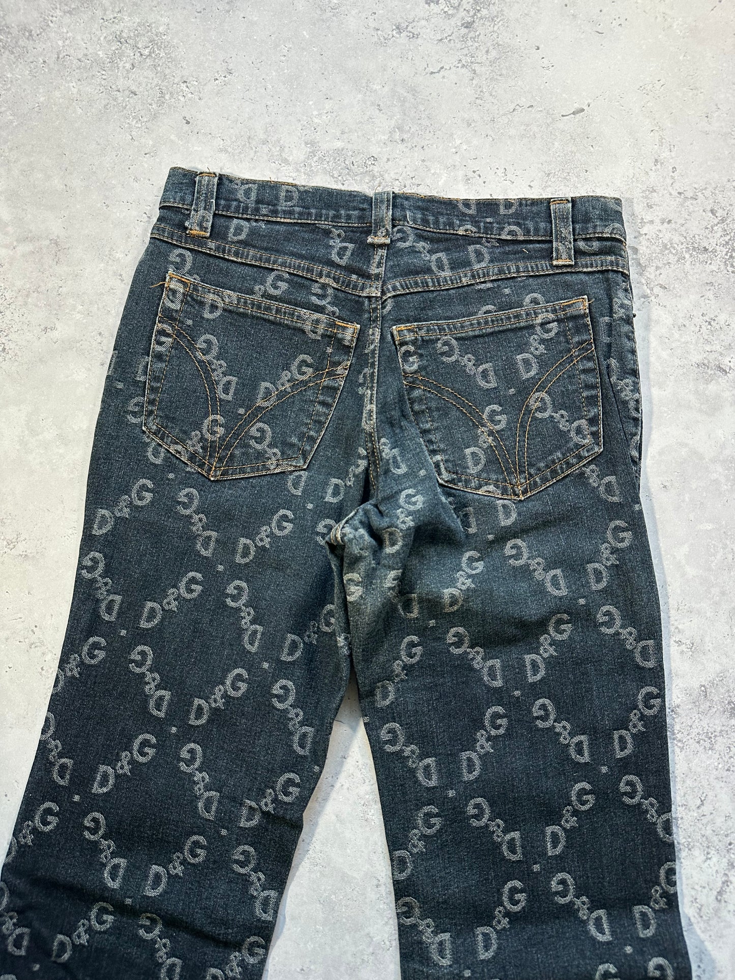 Dolce & Gabbana D&G 2003 Monogram Flared Jeans (W27 L31)