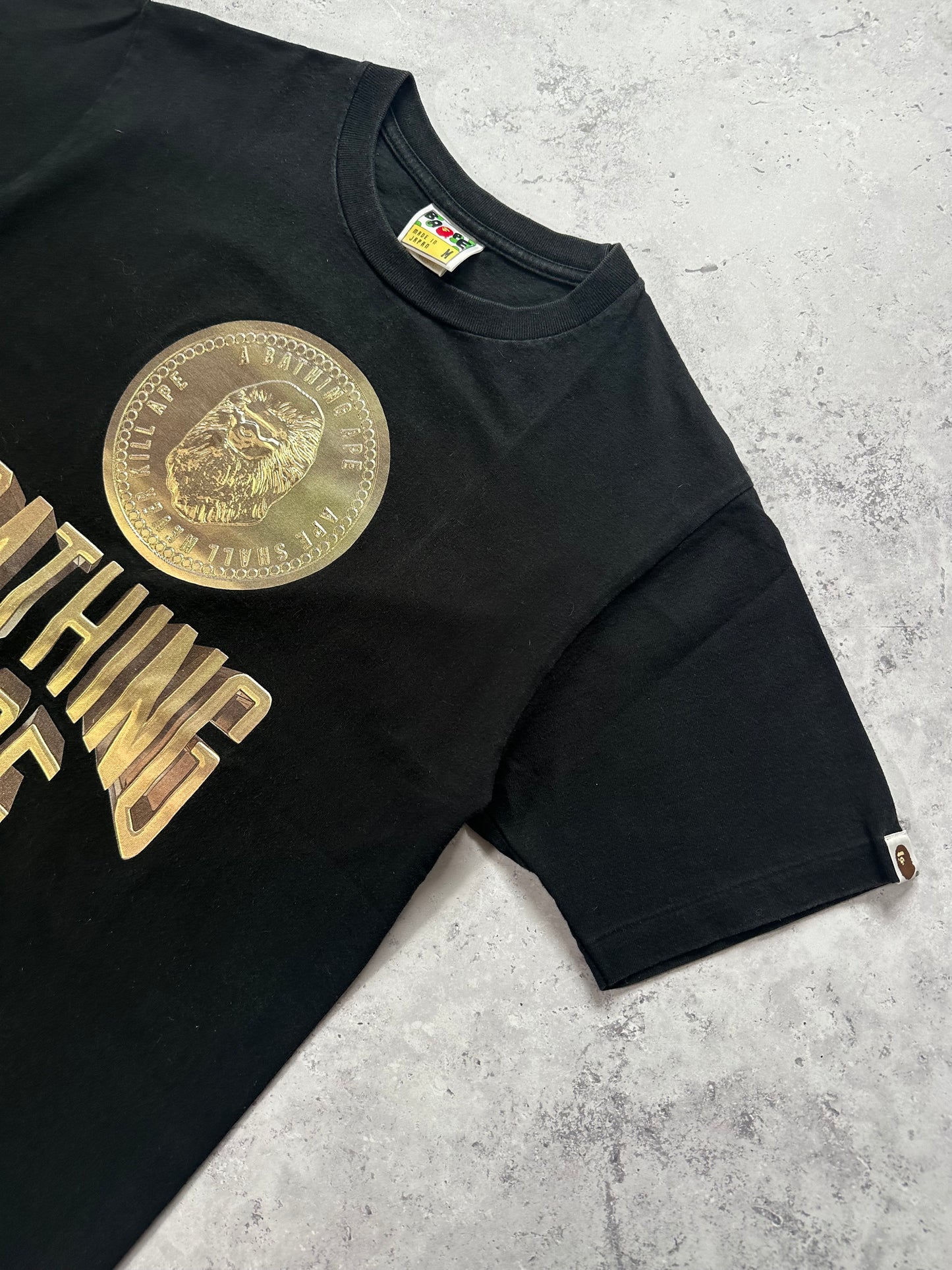 A Bathing Ape Bape Golden City Spellout Logo T-Shirt (M)