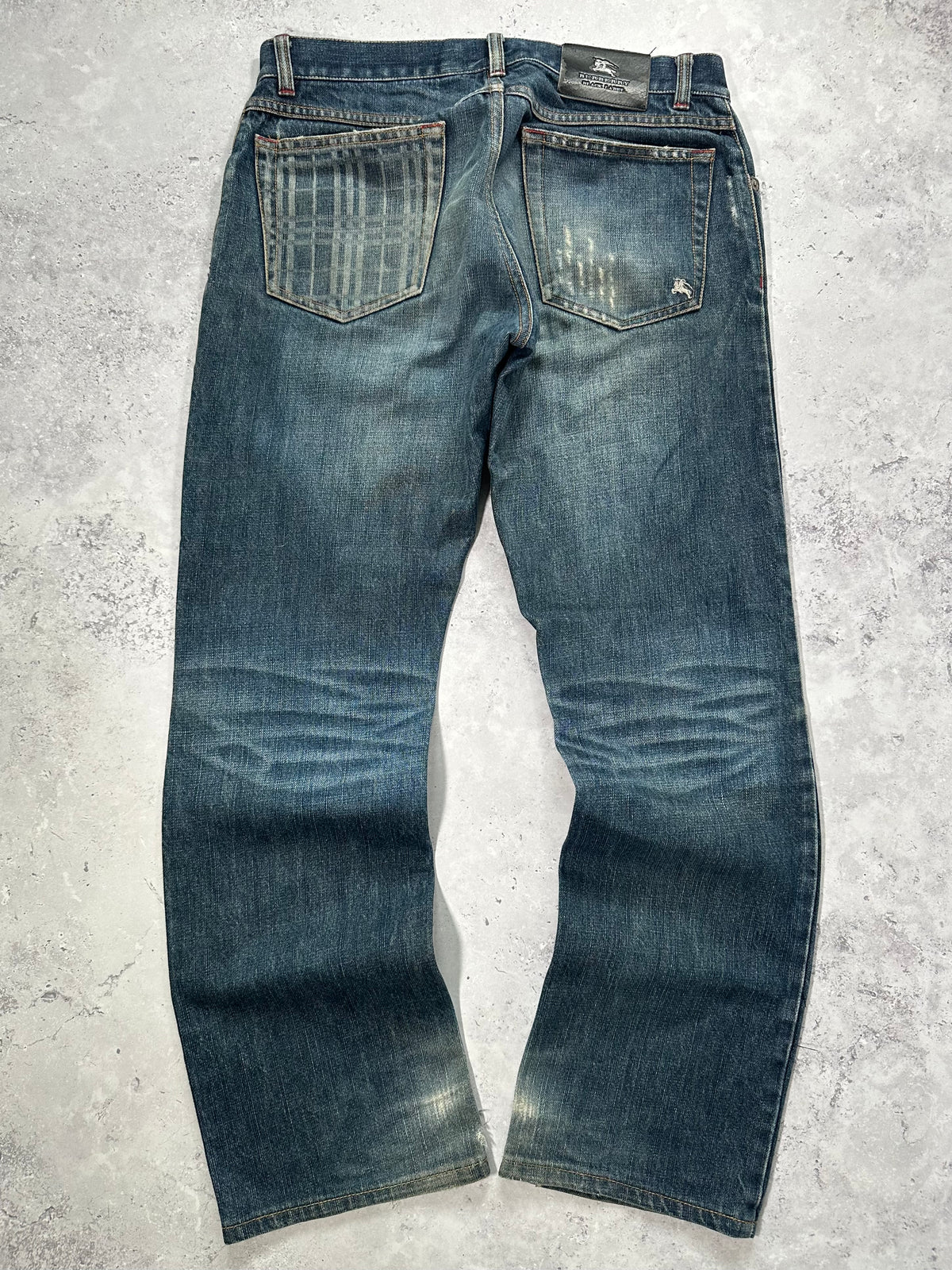 Burberry Black Label 2007 Pocket Check Clawmark Denim Jeans (Waist 70cm / 28-29”)
