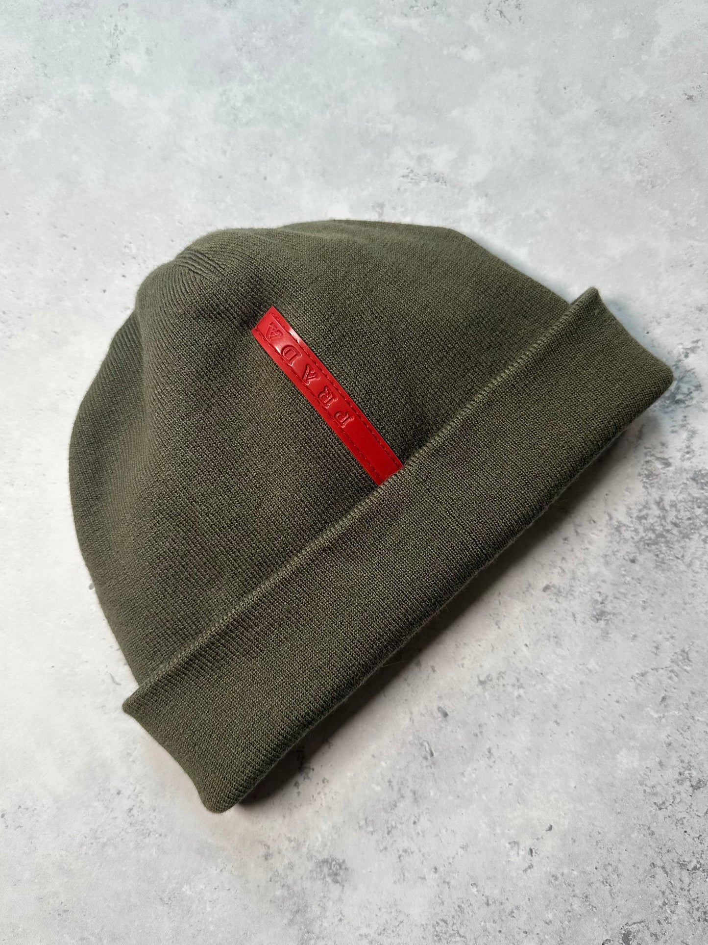 Prada Sport Linea Rossa 2000s Soft Wool Beanie Hat