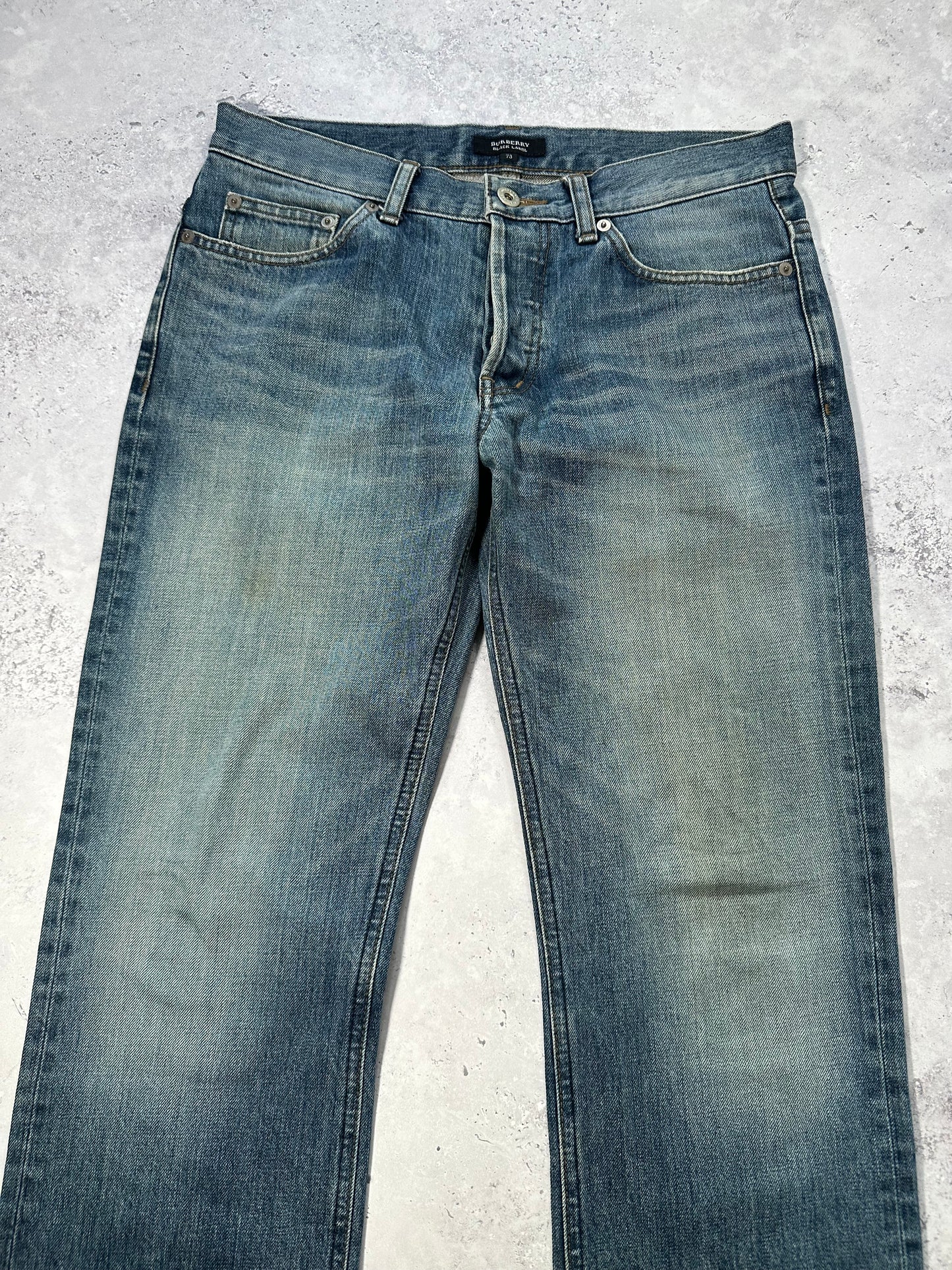 Burberry Black Label 2008 Embroidered Pocket Check Jeans (W29”/73cm)