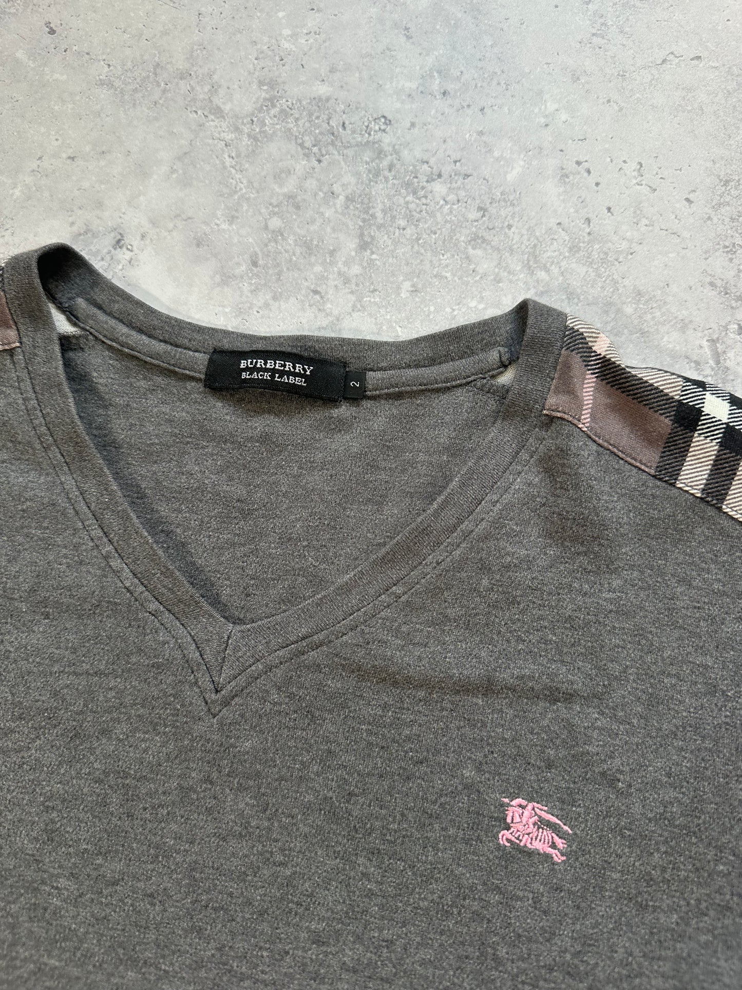 Burberry Black Label 2007 Shoulder Check Longsleeve T-Shirt (S)