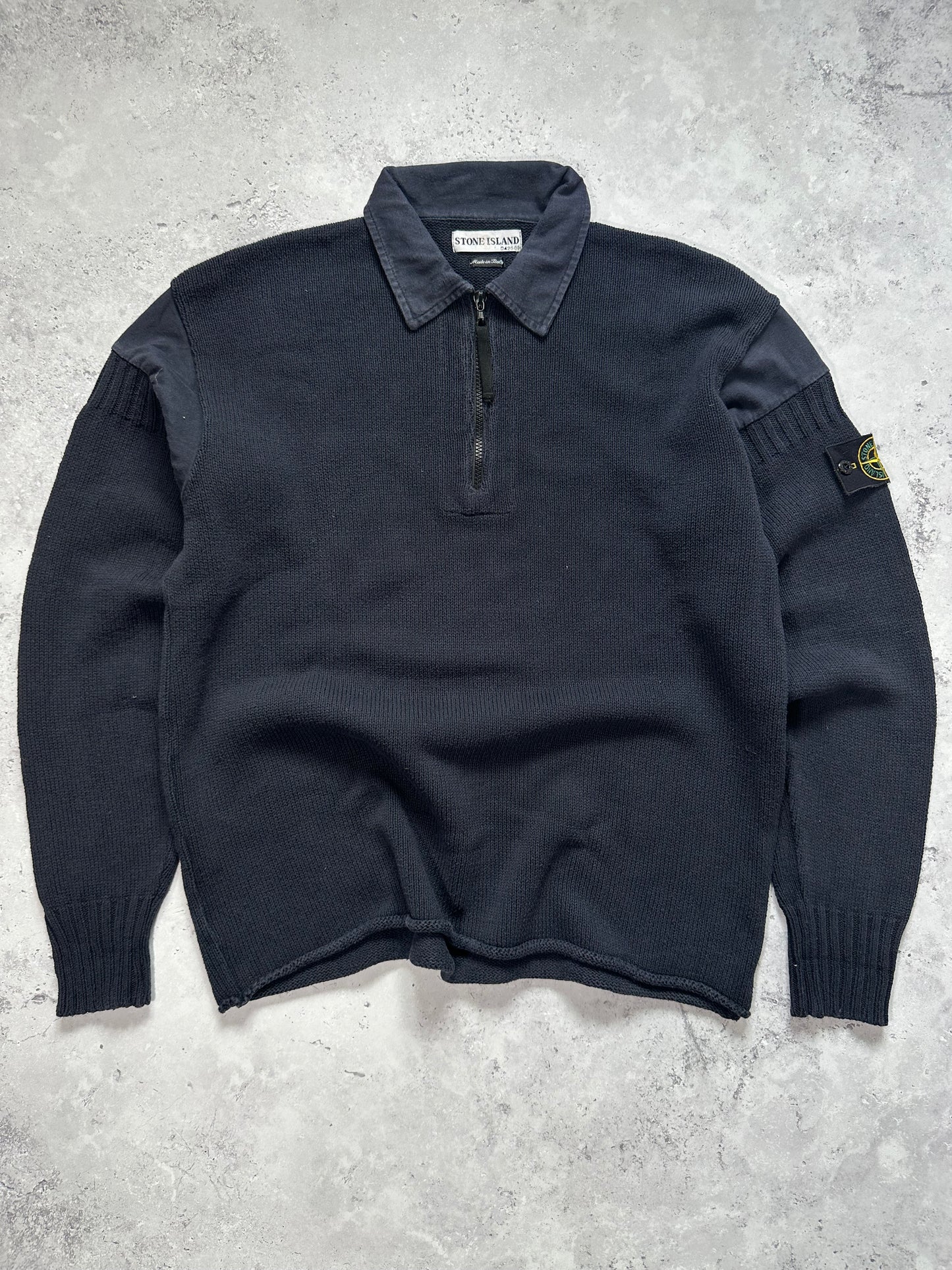 Stone Island SS2001 Quarter Zip Collared Jumper (M)