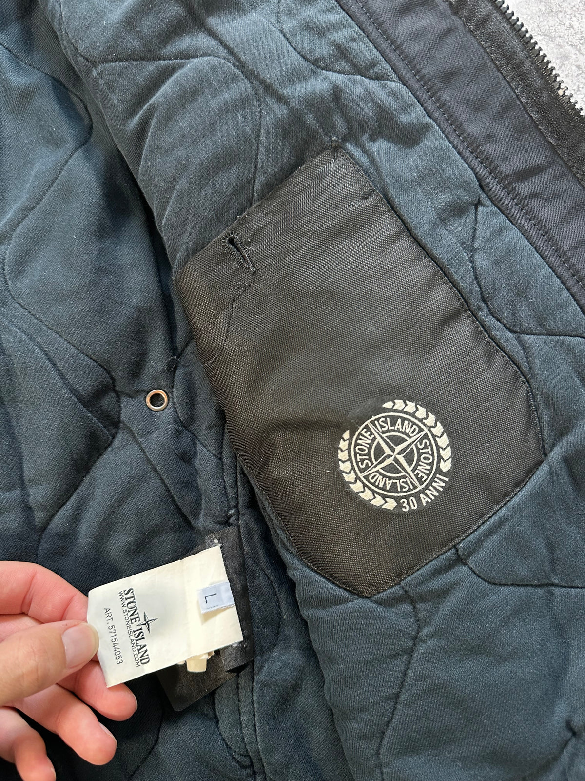 Stone Island AW2012 Heavy Nylon Quilted MA-1 Hooded Jacket (L-M)
