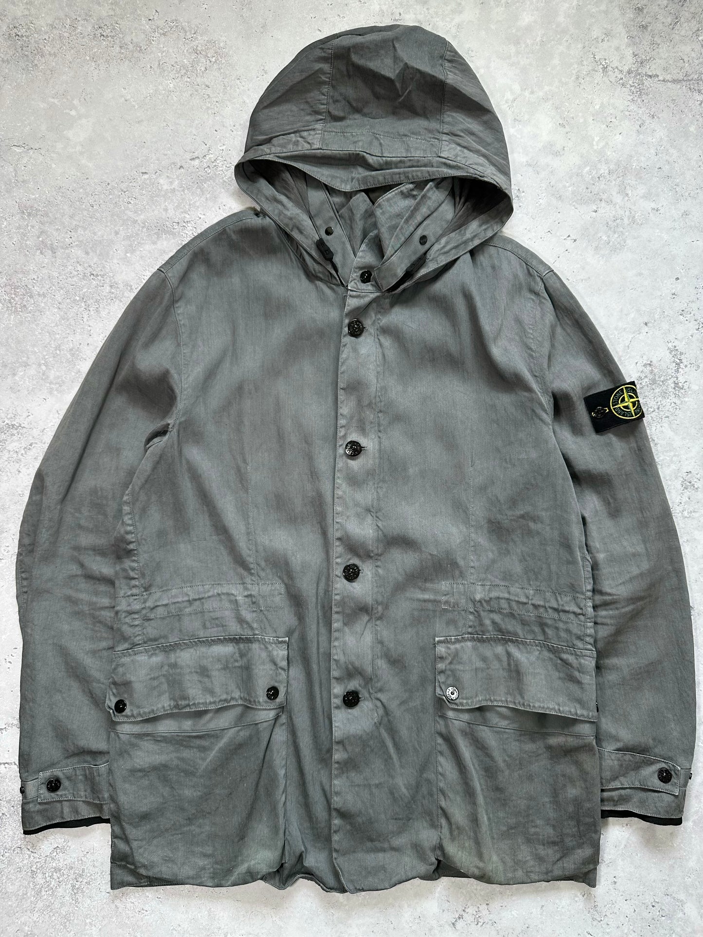 Stone Island 2011 Garment Dyed Lino Mix Parka Jacket (XXL)