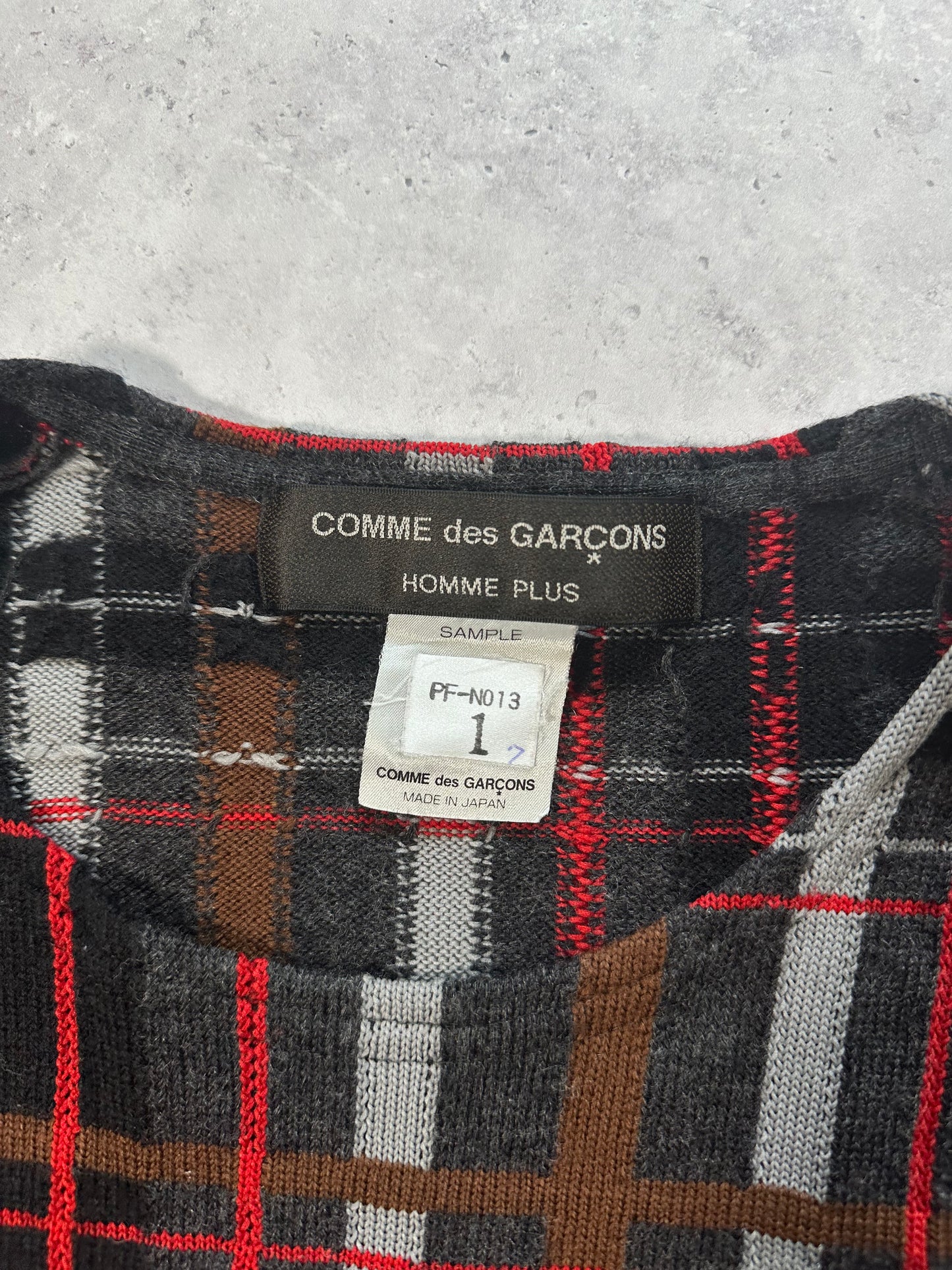 Comme Des Garçons Homme Plus 1999 SAMPLE Plaid Sweatshirt