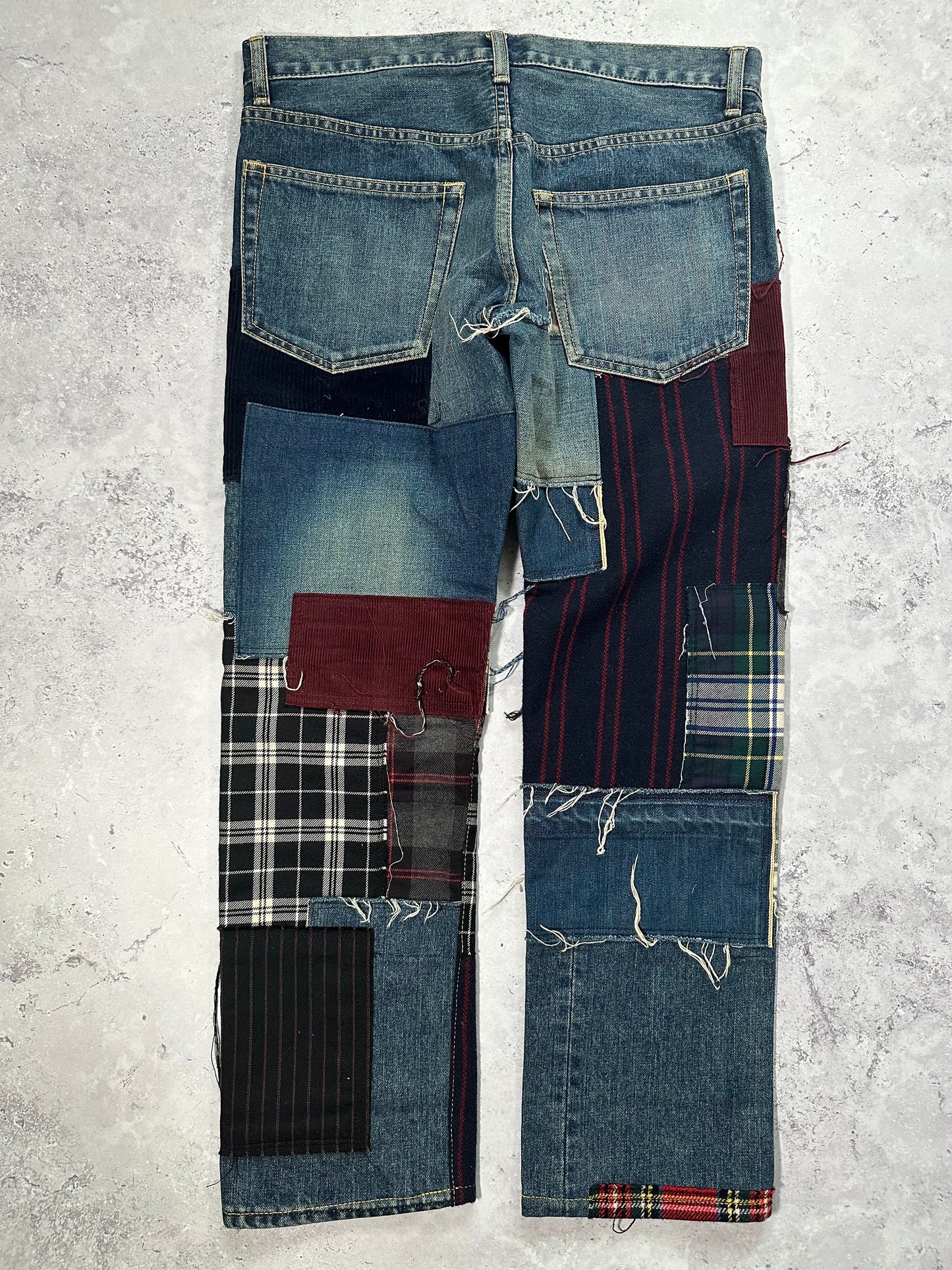 Junya Watanabe MAN Comme des Garçons AD2014 Patchwork Recontructed Denim Jeans (W32)